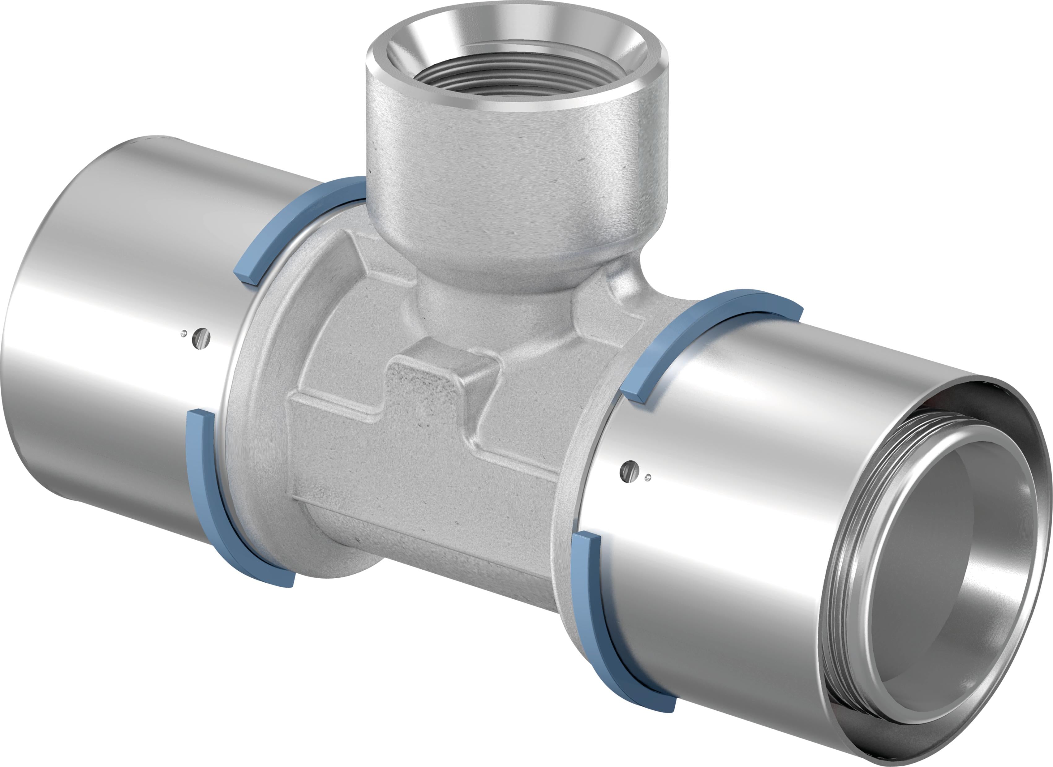 Uponor S-Press tee reduceret m/muffe 50-Rp1"FT-50