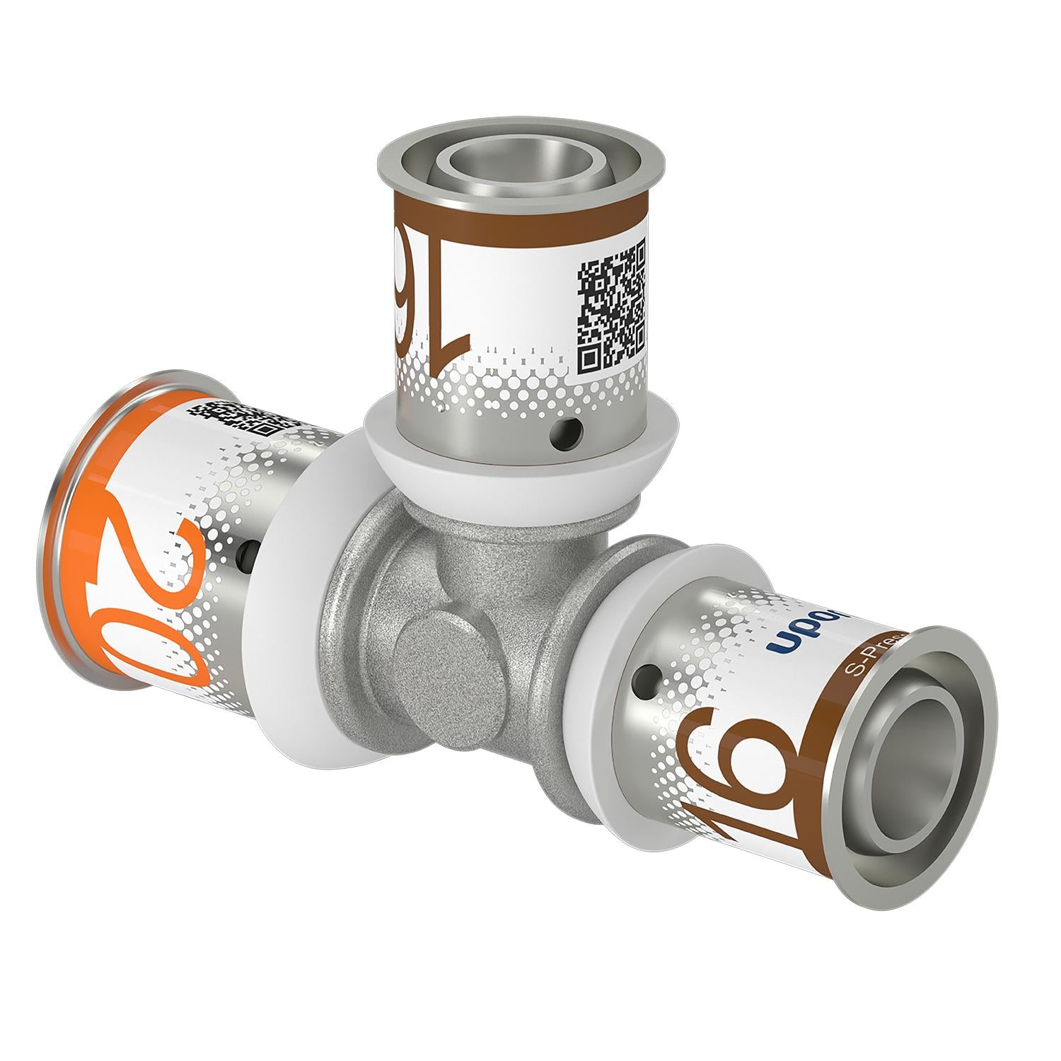 Uponor S-Press tee reduceret 20-16-16