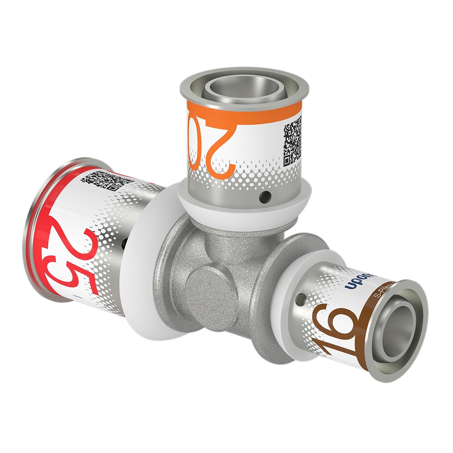 Uponor S-Press tee reduceret 25-20-16