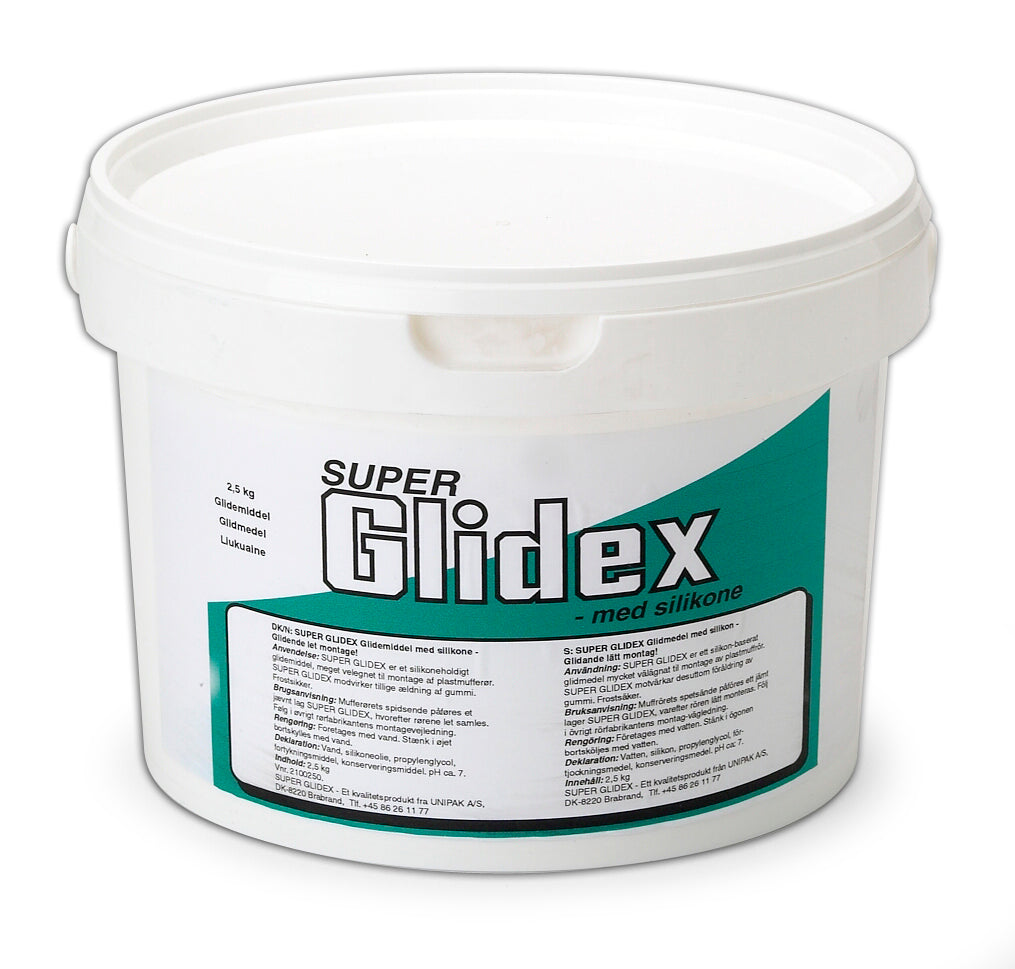 Super Glidex silikonebaseret glidemiddel i spand, 2,5 kg