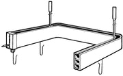 Profil5001 15x30mm forhængstang 90x90x90cm sølv m.2 loftstøtter
