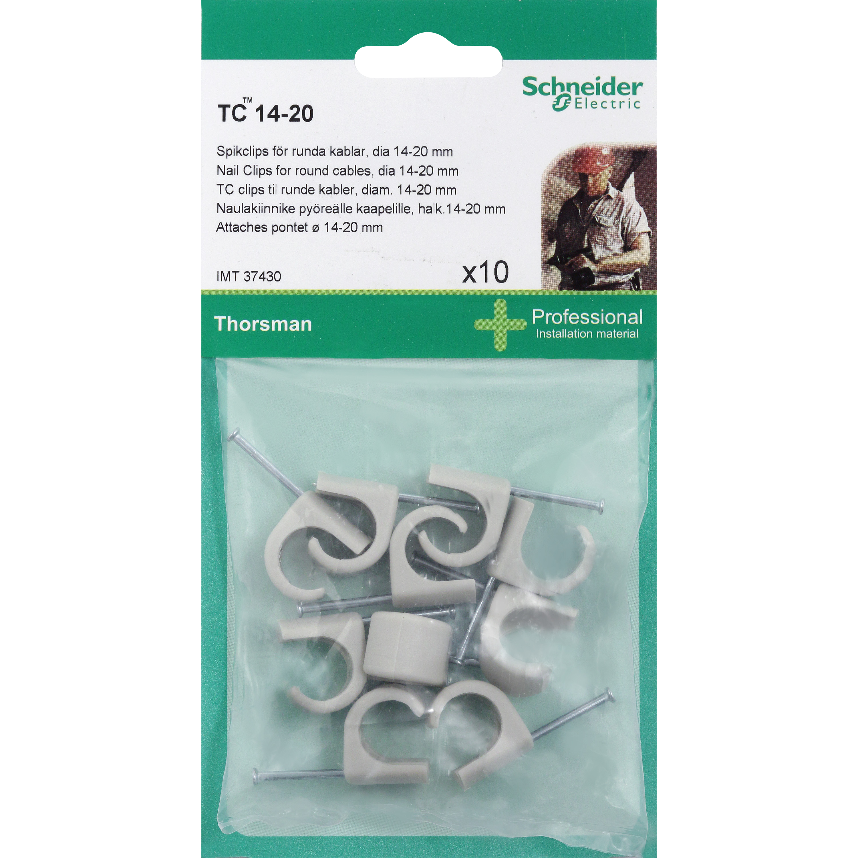 BLIST CLIPS TC 14-20 2,0X35 GRÅ 10 STK