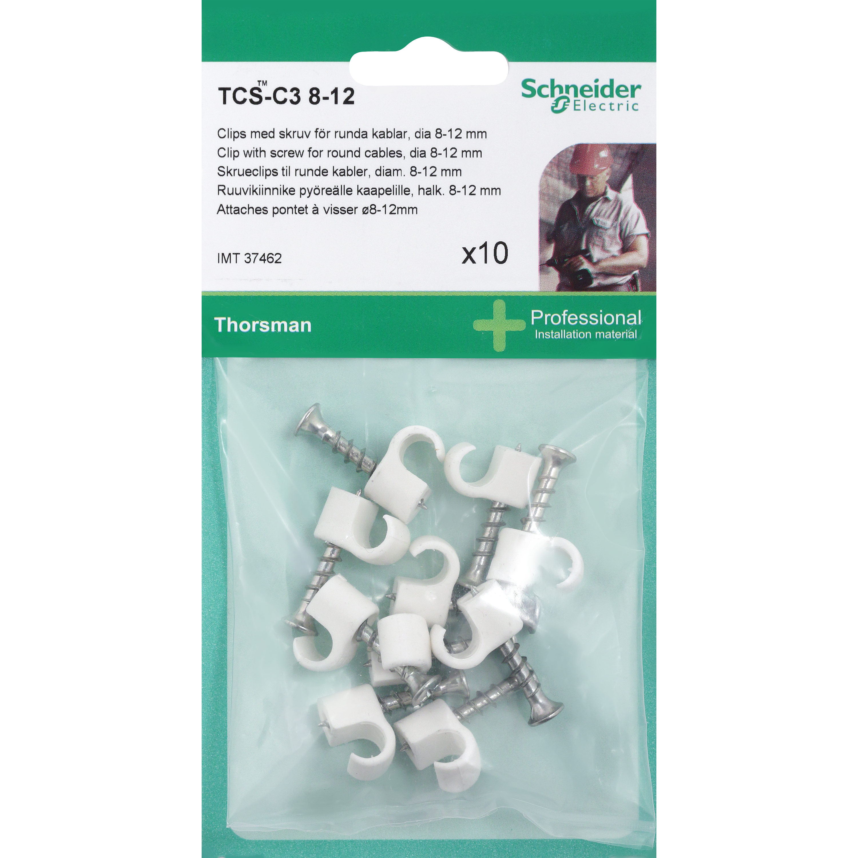 BLIST SKRUECLIPS TCS-C3 8-12 HVID 10 STK