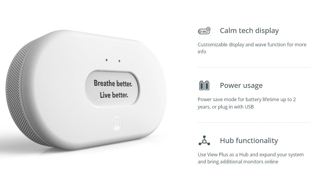 Airthings View Plus komplet overvågning af luftkvalitet