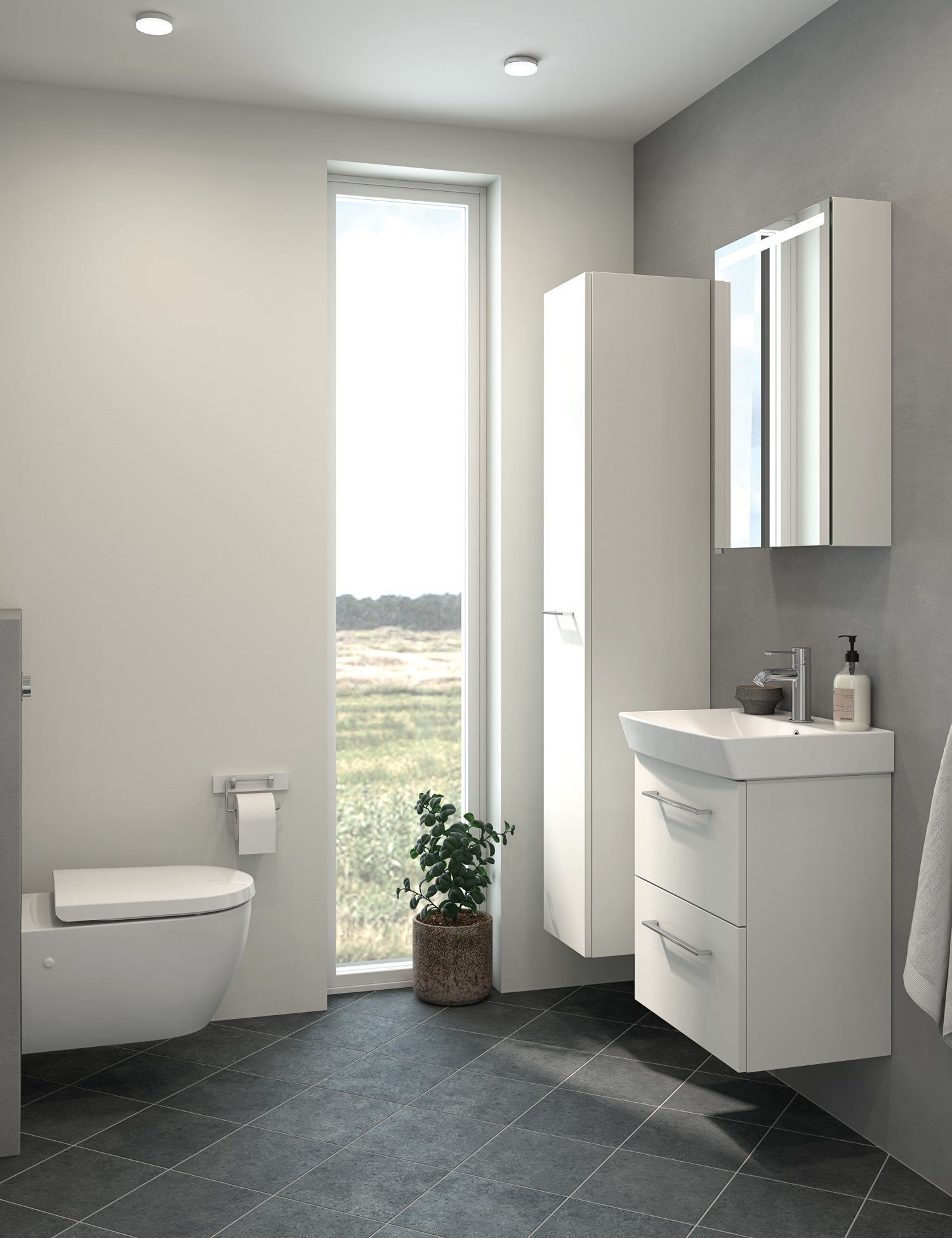 Dansani Cappella vask 62 cm porcelæn hvid