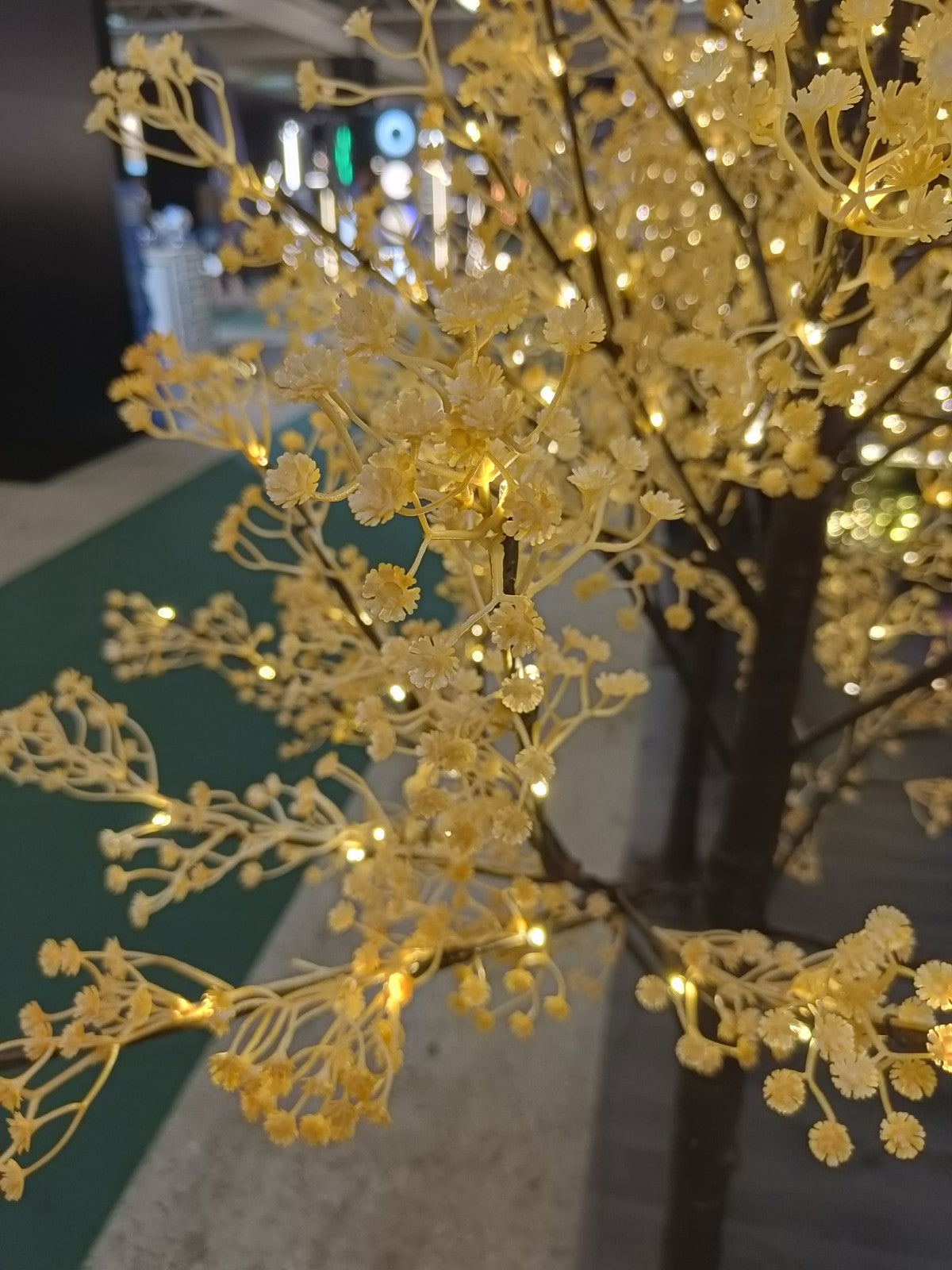LED Gypsophila, Lystræ med Brudeslør blomster. 2 meter.