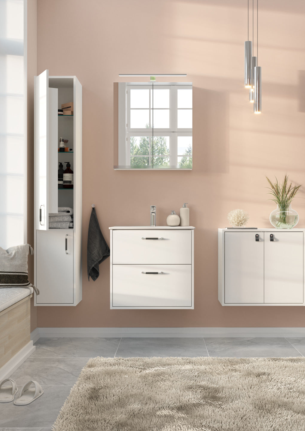 GUSTAVSBERG spejlskab 800x132x662mm 2låger hvid