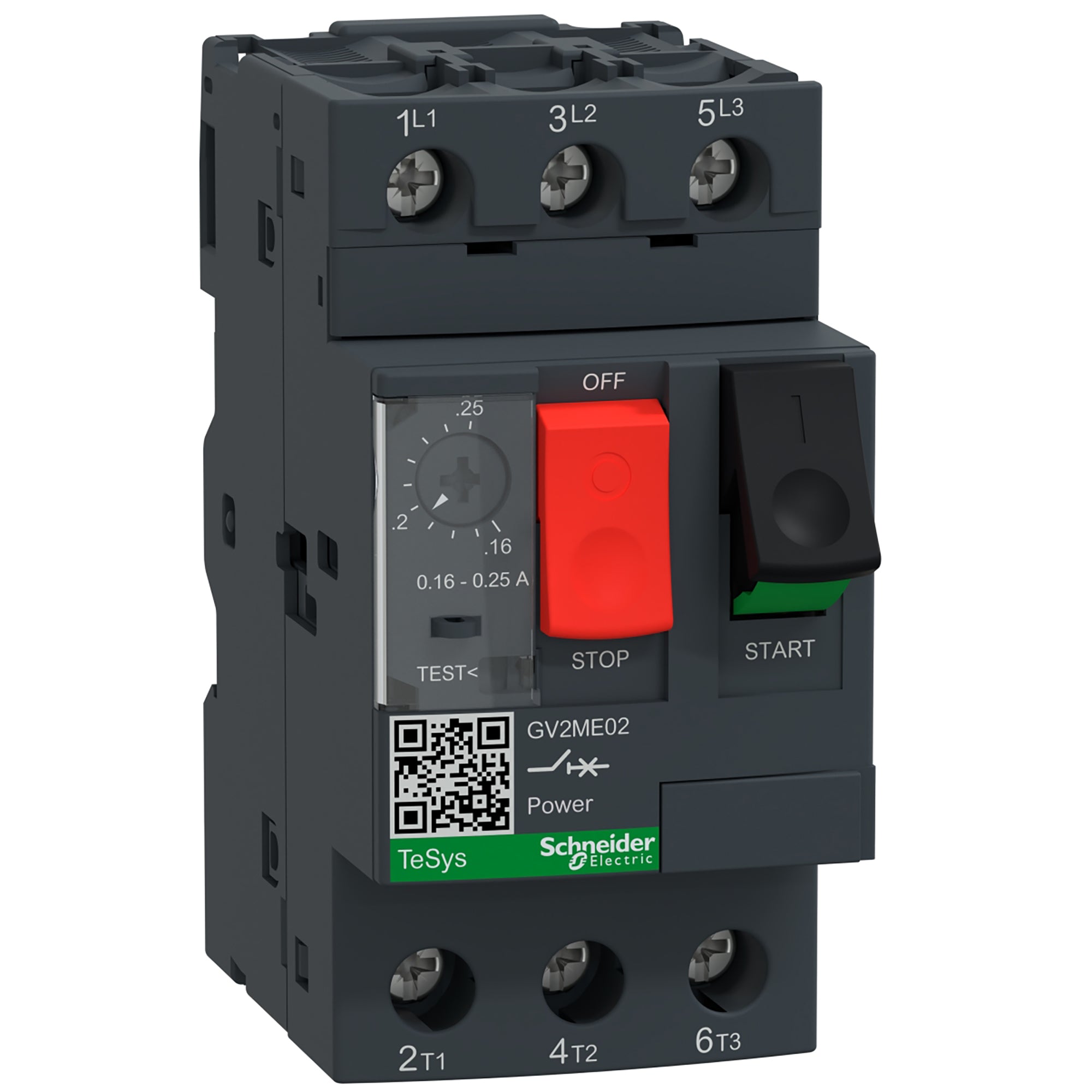 Håndbetjent motorværn GV2ME02 0,16-0,2A