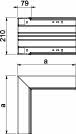 Indvendig hjørne  329x210x80 Perle hvid