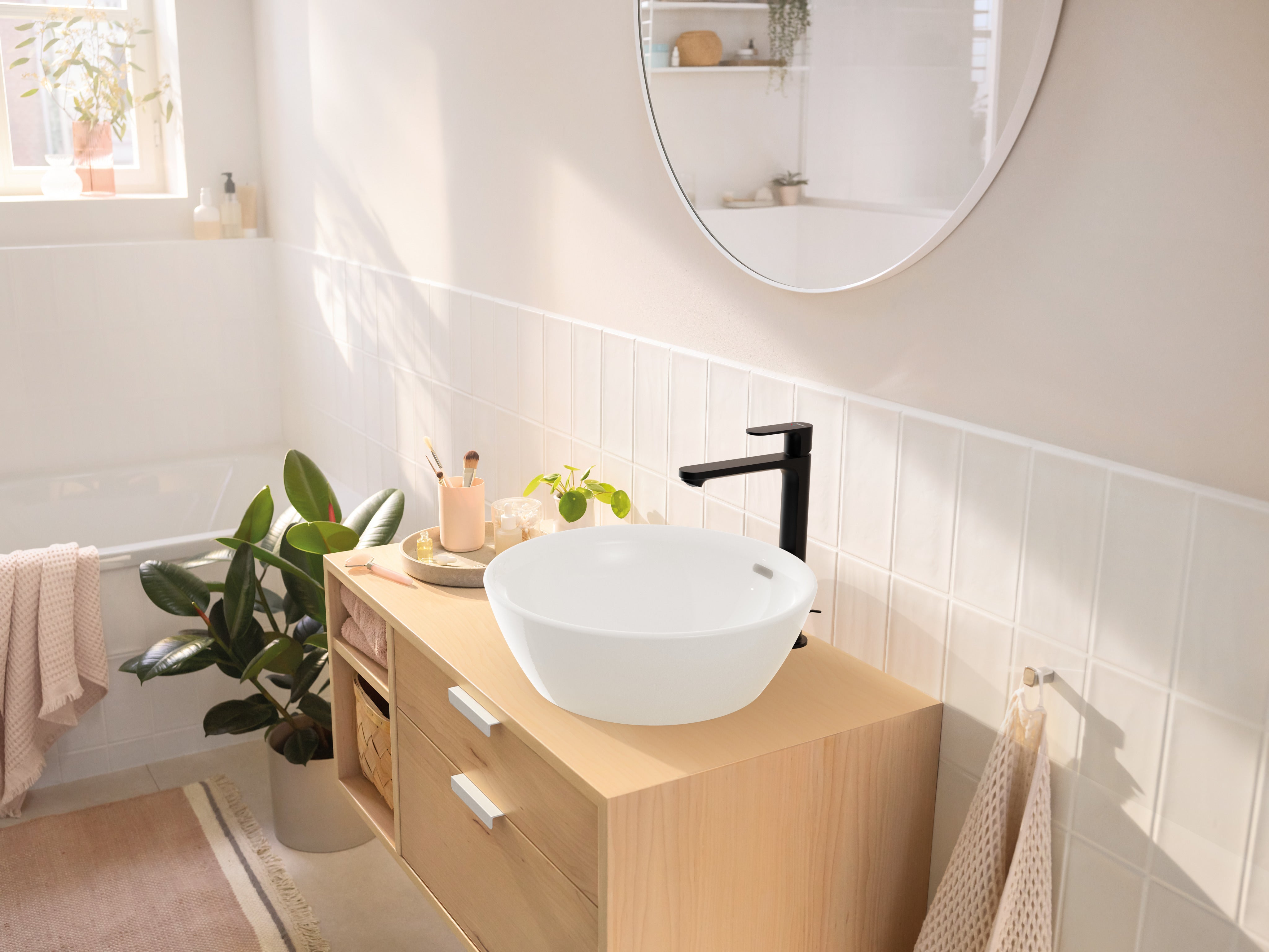 hansgrohe Rebris E håndvaskarmatur 80 CoolStart u/bv mat sort
