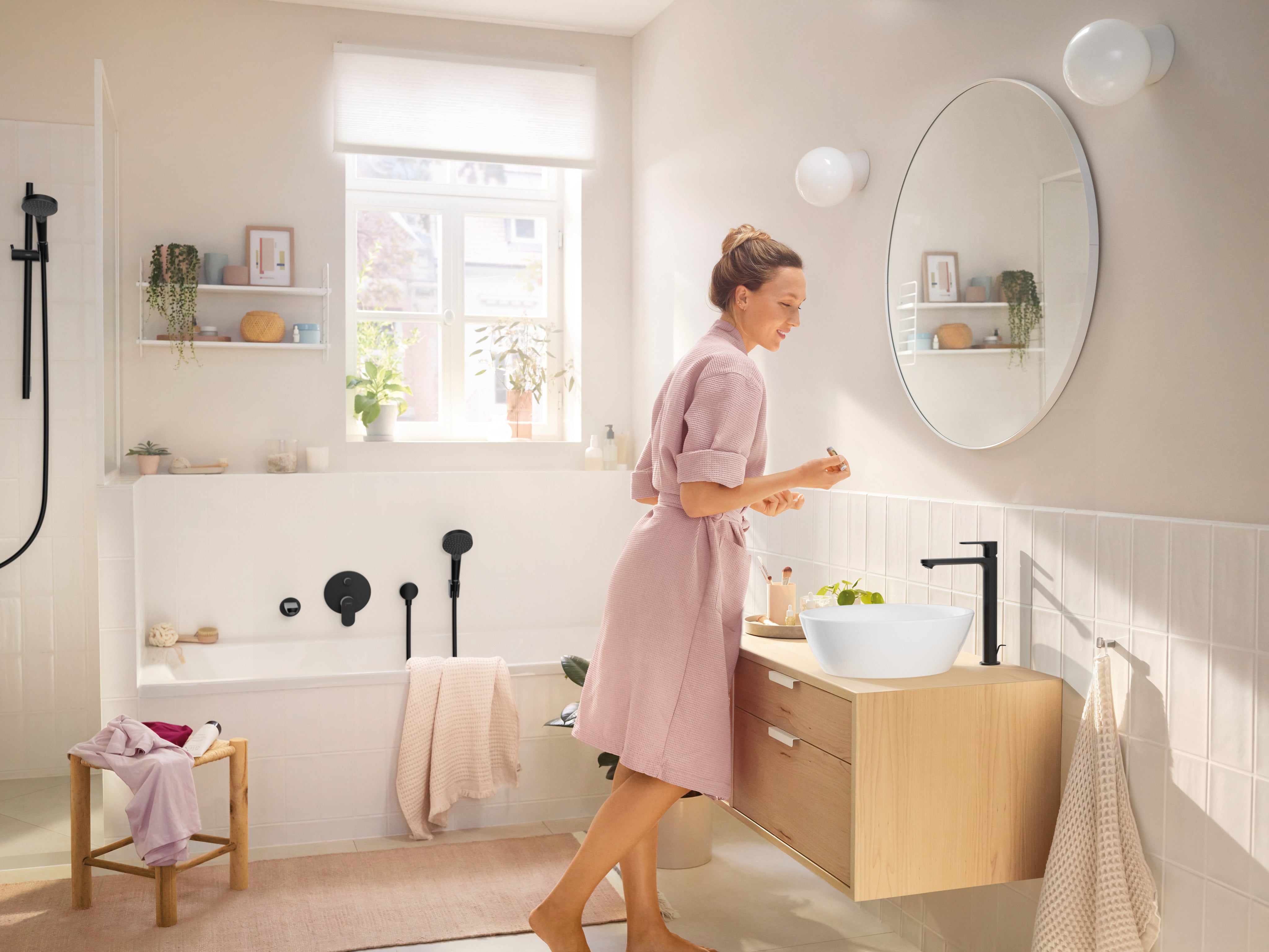 hansgrohe Rebris E håndvaskarmatur 80 CoolStart u/bv mat sort