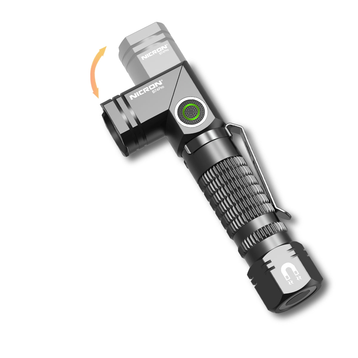 NICRON Mini Twist-L lygte, genopladelig, 700 lumen