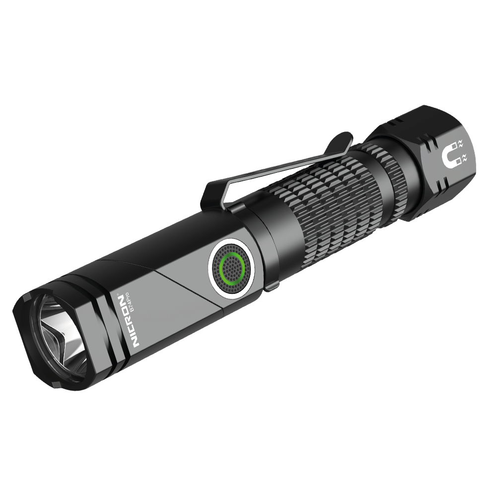 NICRON Mini Twist-L lygte, genopladelig, 700 lumen