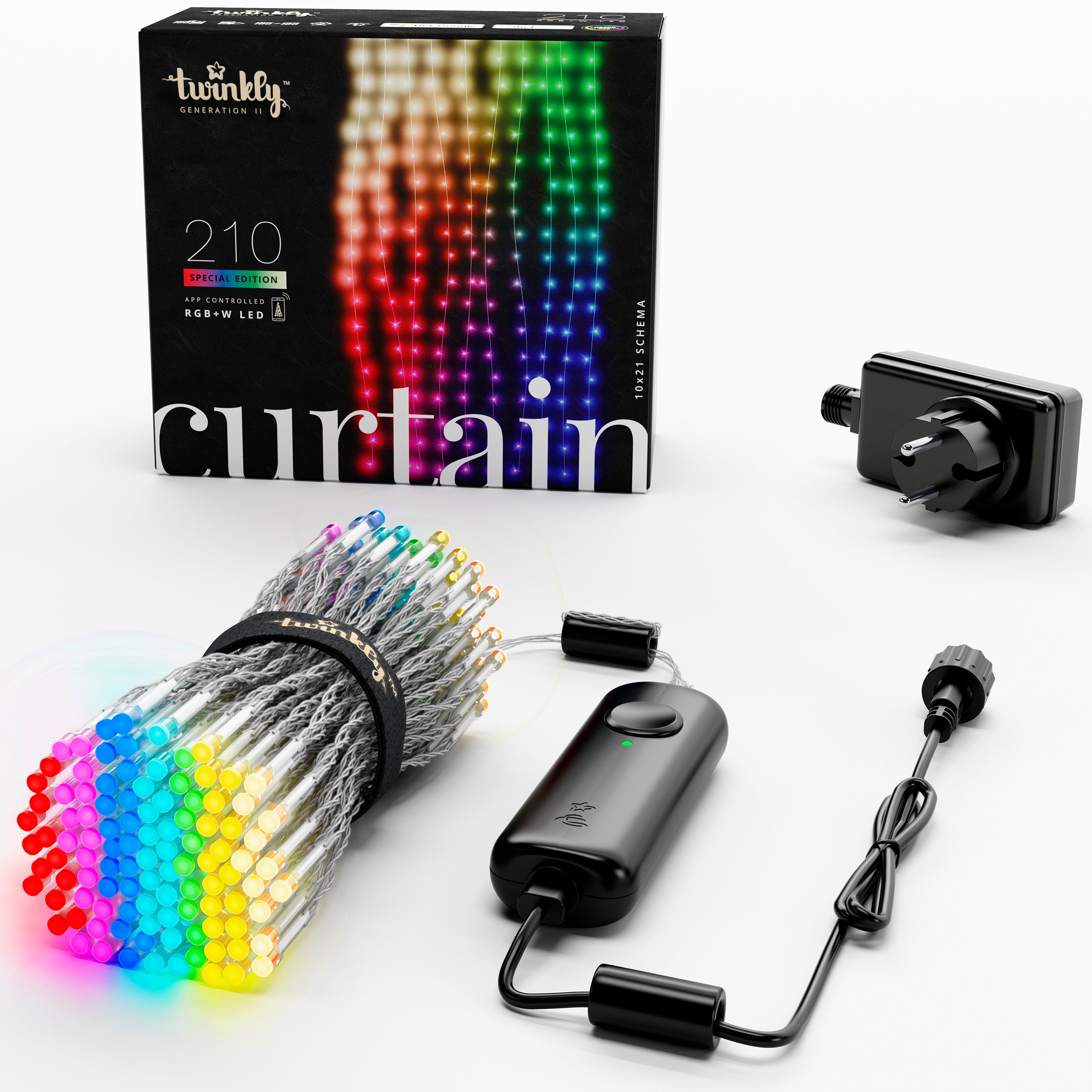Twinkly Special Edition Curtain 210 RGB + W LED , app-styret