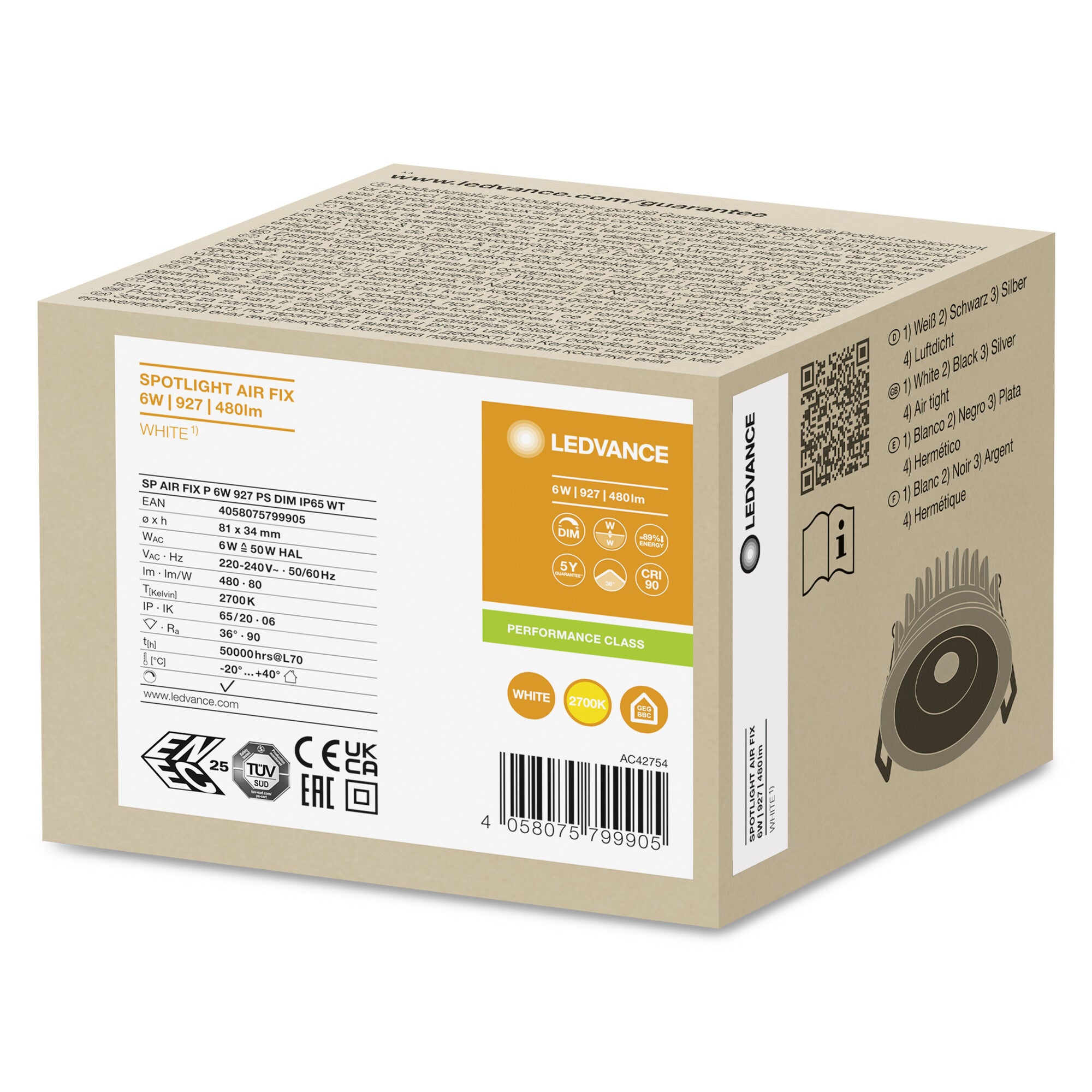 SPOT AIR FIX ML DIM 6W/927 HV IP65