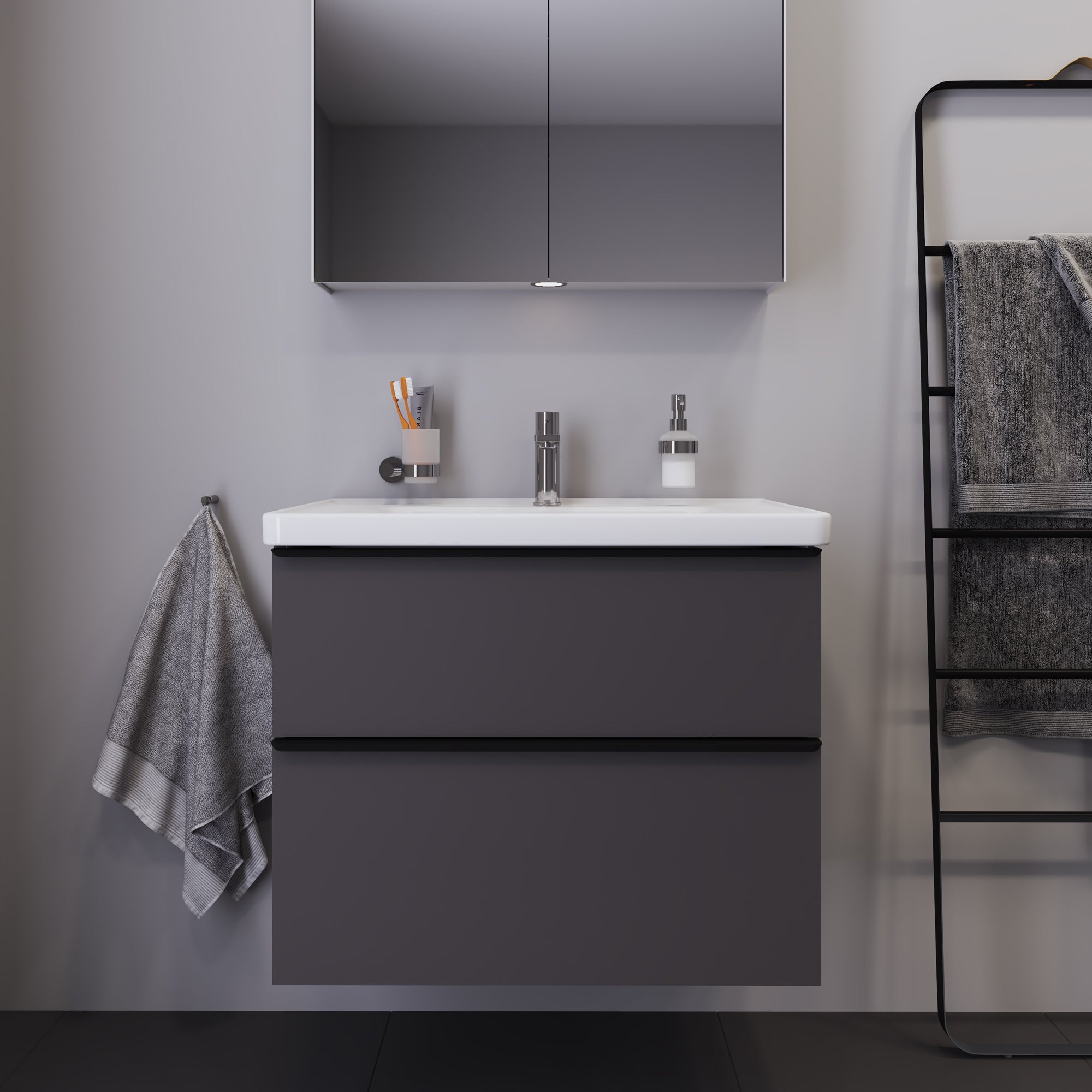 Duravit D-Neo mat grafit møbelsæt 800mm
