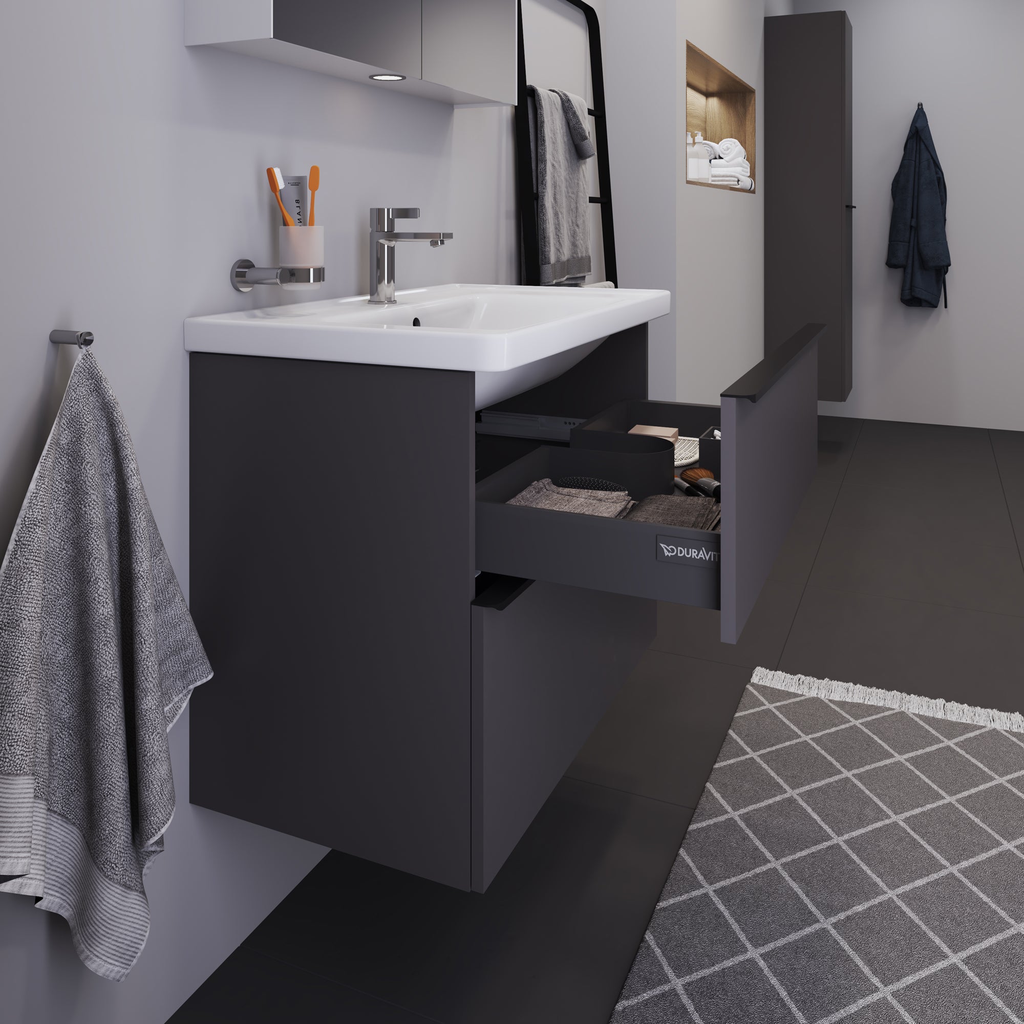 Duravit D-Neo mat grafit møbelsæt 800mm