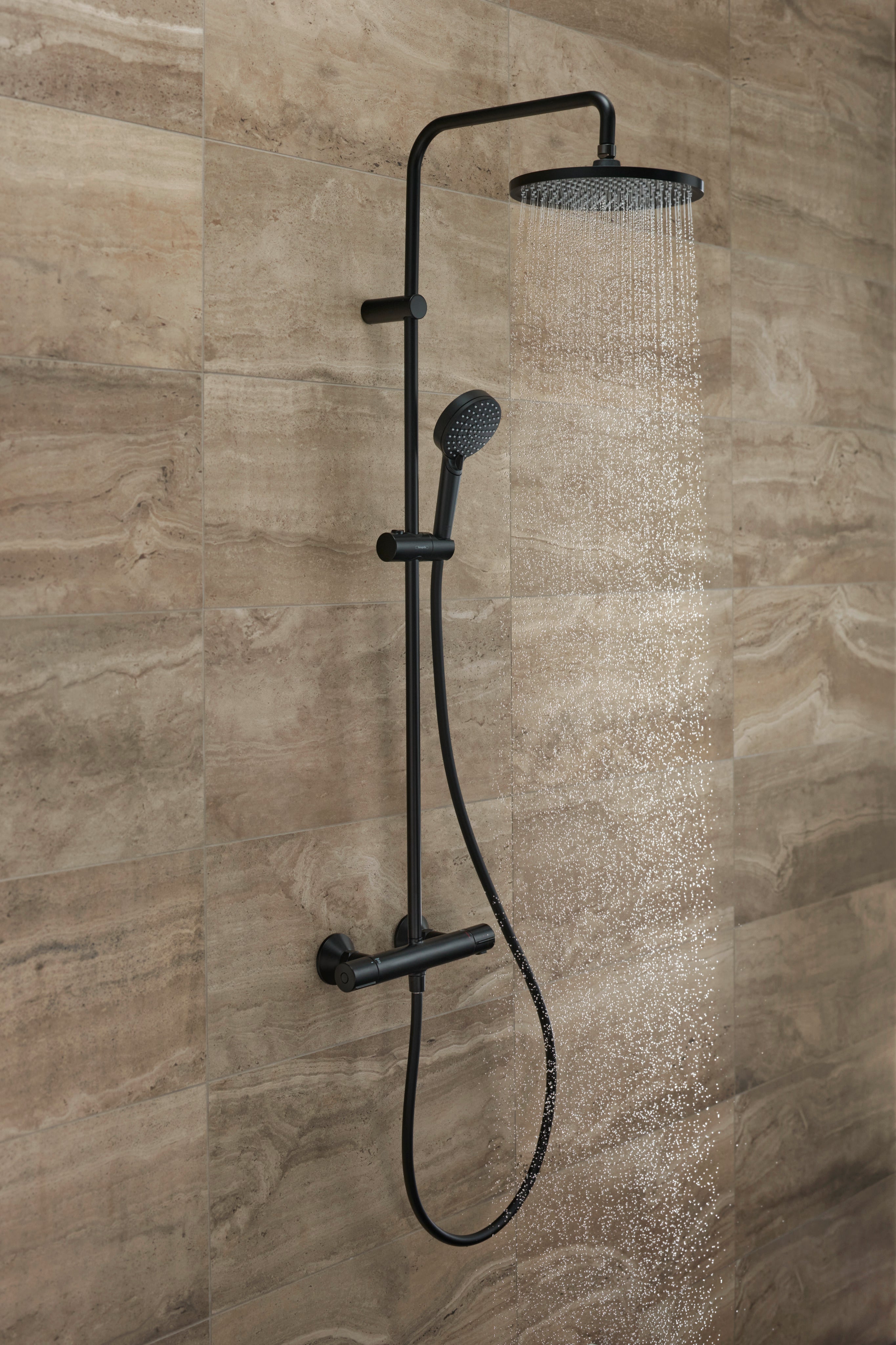 Hansgrohe Vernis Blend Showerpipe 240, 1jet, EcoSmart, mat sort