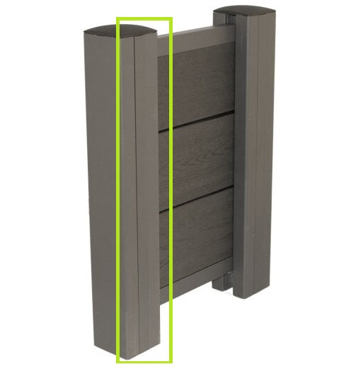 NSH stolpedækskinne, antracitgrå aluminium
