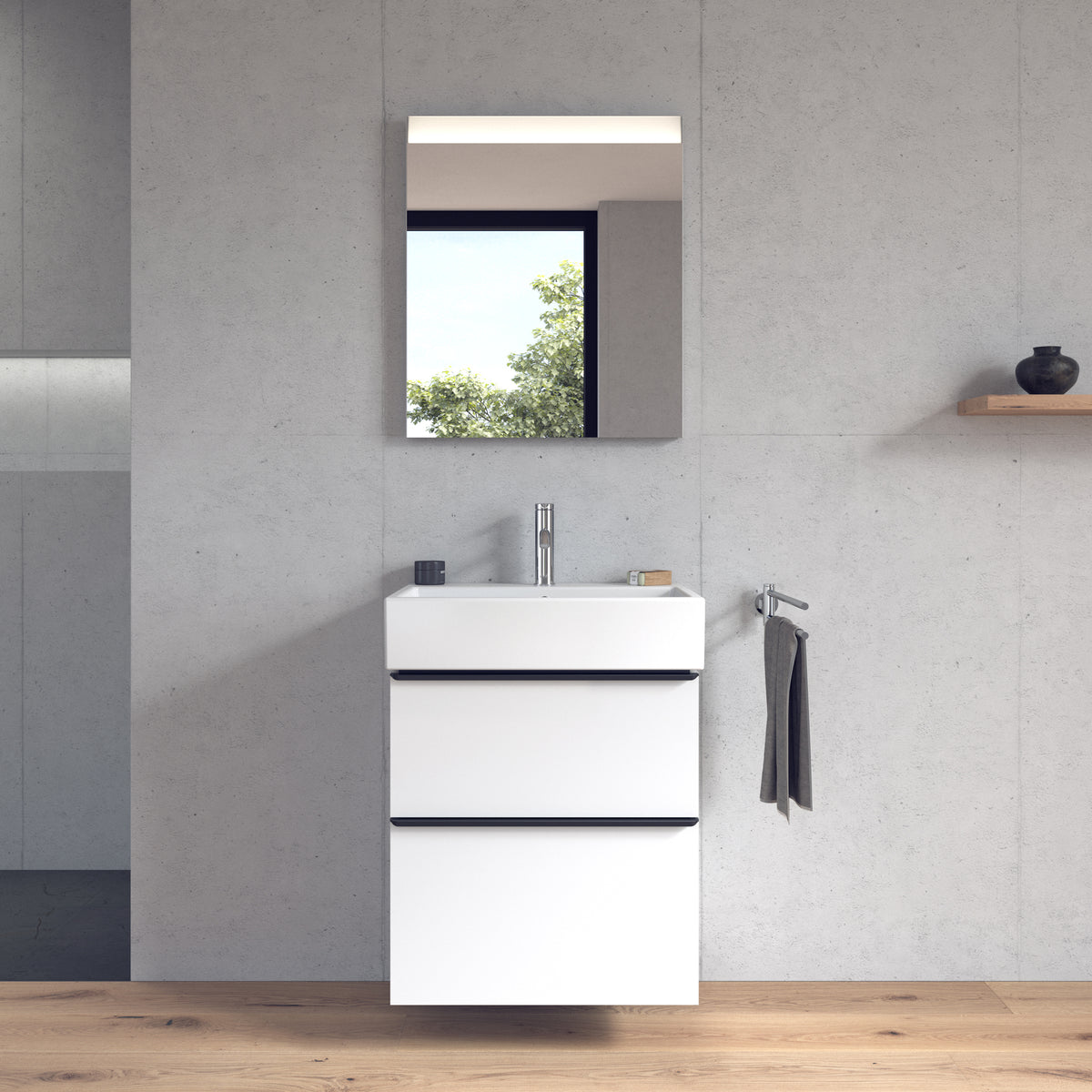 vero air vask 60x47cm med hanehul, overløb og wondergliss