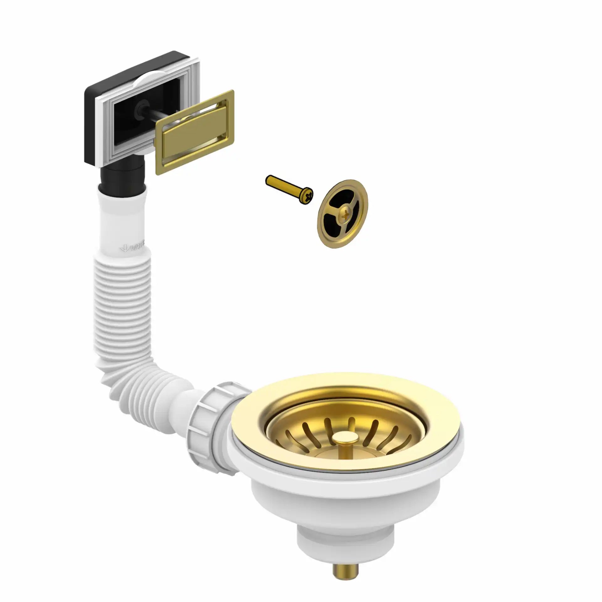 Lavabo universal bundventil med overløb, massiv messing