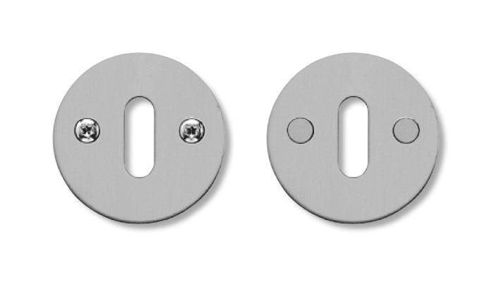 nøgleskilt massiv m/skr. l18 massiv roset ø50x2mm