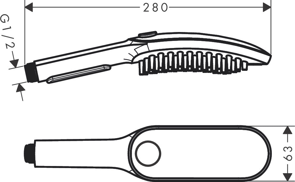 HANSGROHE håndbruser 150mm 3stråletp hundebruser black