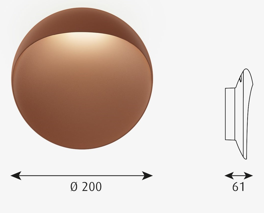 Flindt Ø 200 Led 2700K 10W  Corten Farvet I  Fase Dæmp (Mains Dimm) 291 Lm