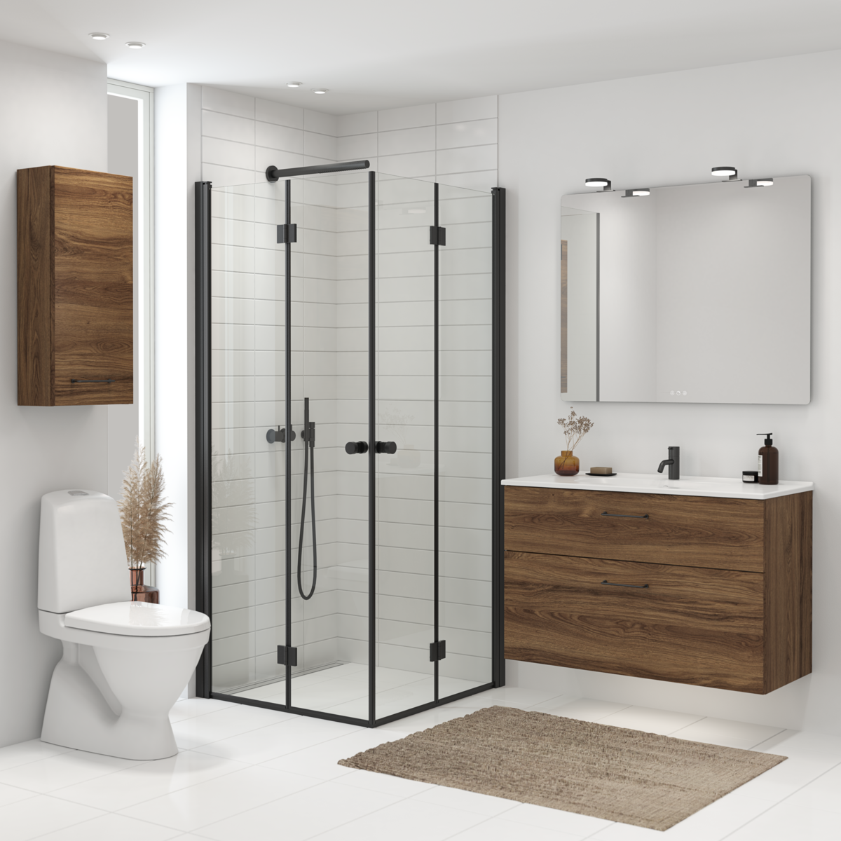 DANSANI Foldedør H:200*67-69 cm sort/klar