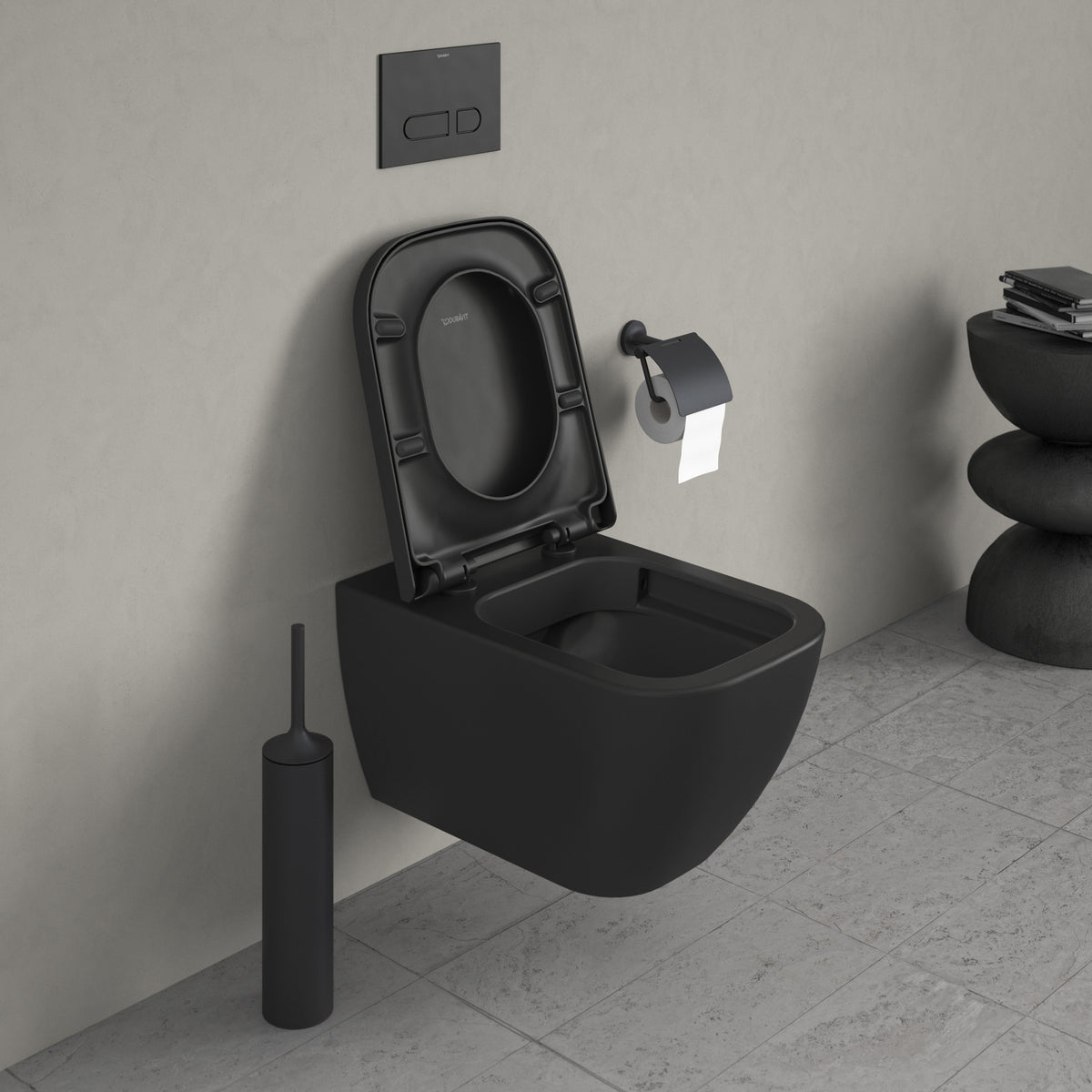 Duravit Happy D.2 vægtoilet med åben skylle-rand, antracit