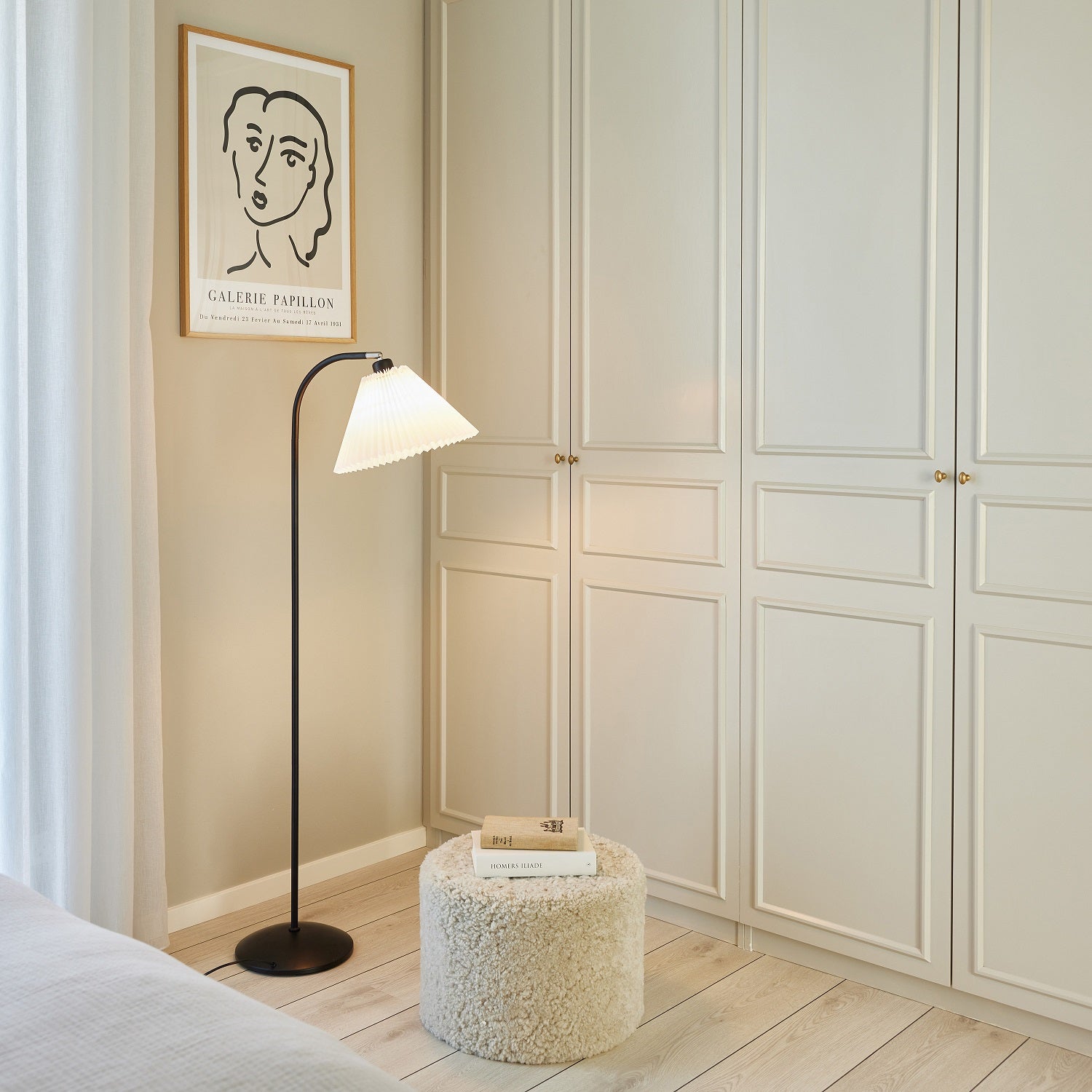 MEDINA Gulvlampe hvid/sort