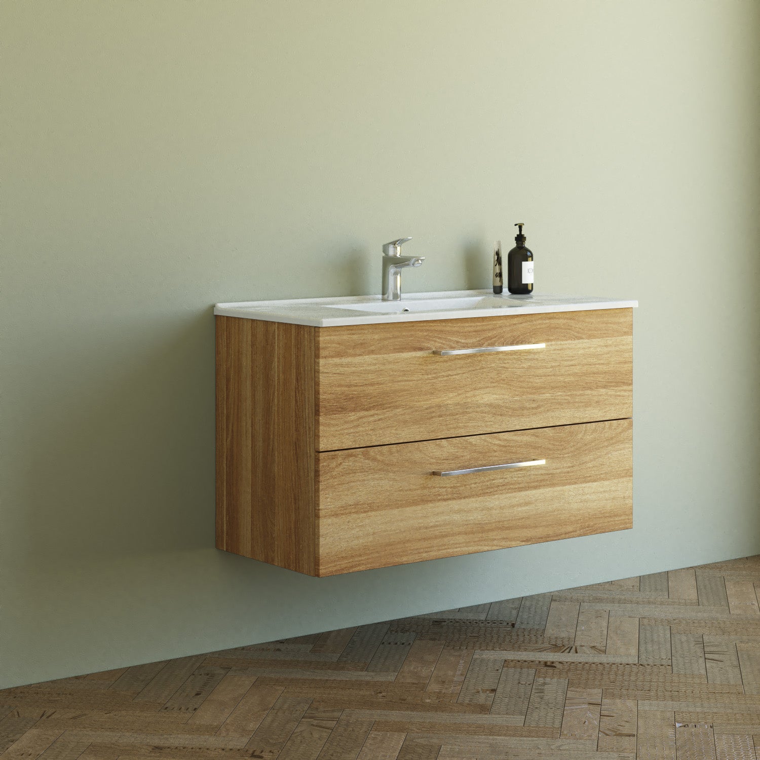 Dansani 101 cm møbelpk. Mido 2sk. vask AMBER, varm eg