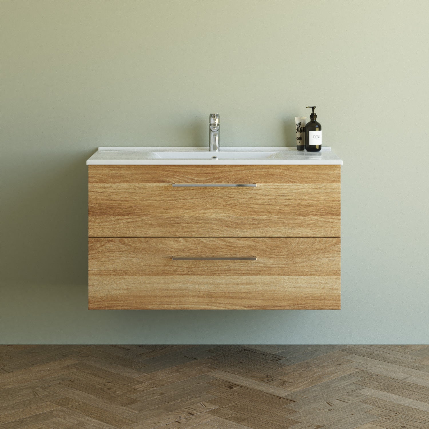 Dansani 101 cm møbelpk. Mido 2sk. vask AMBER, varm eg