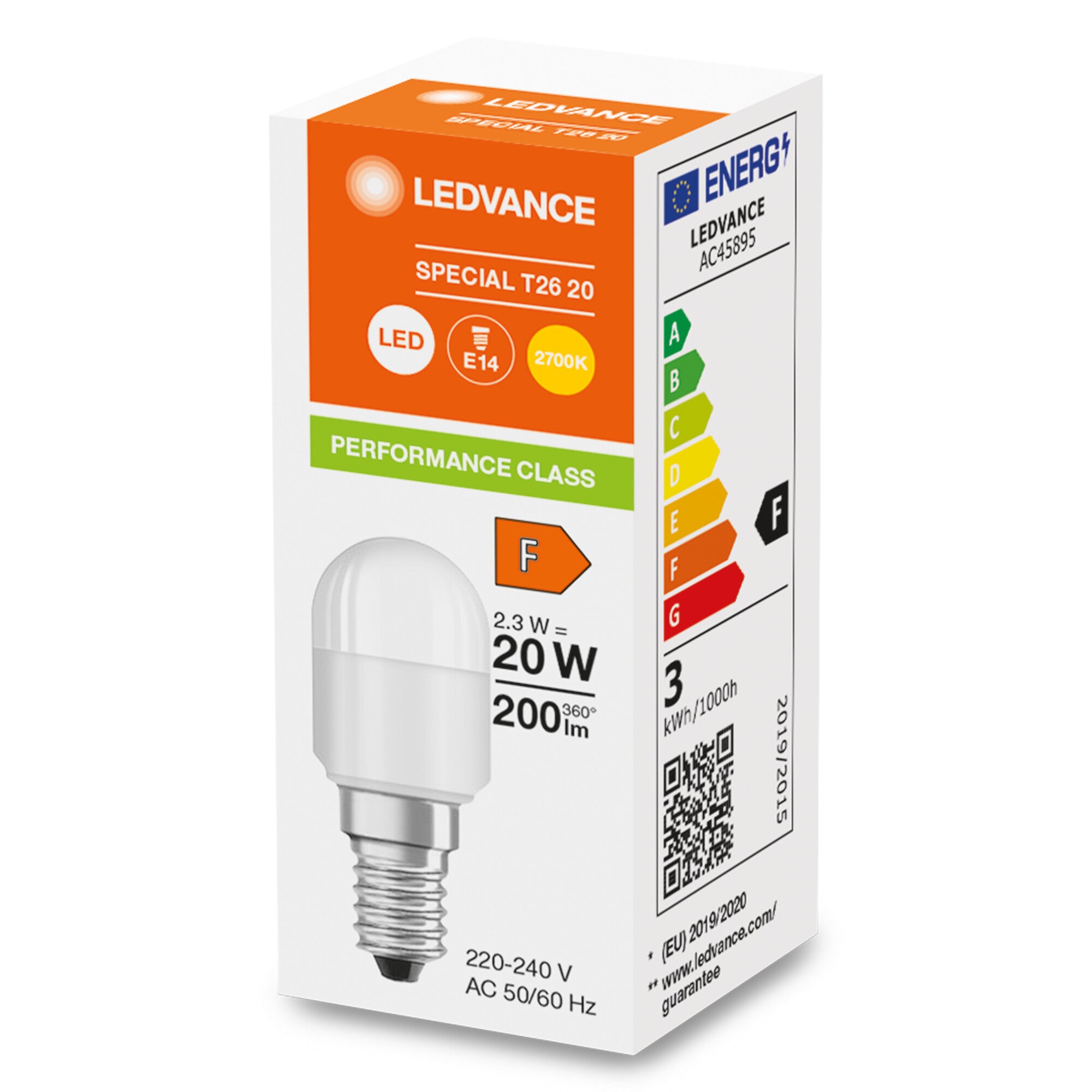 LED T26 2,3W/827 (20W) MAT E14