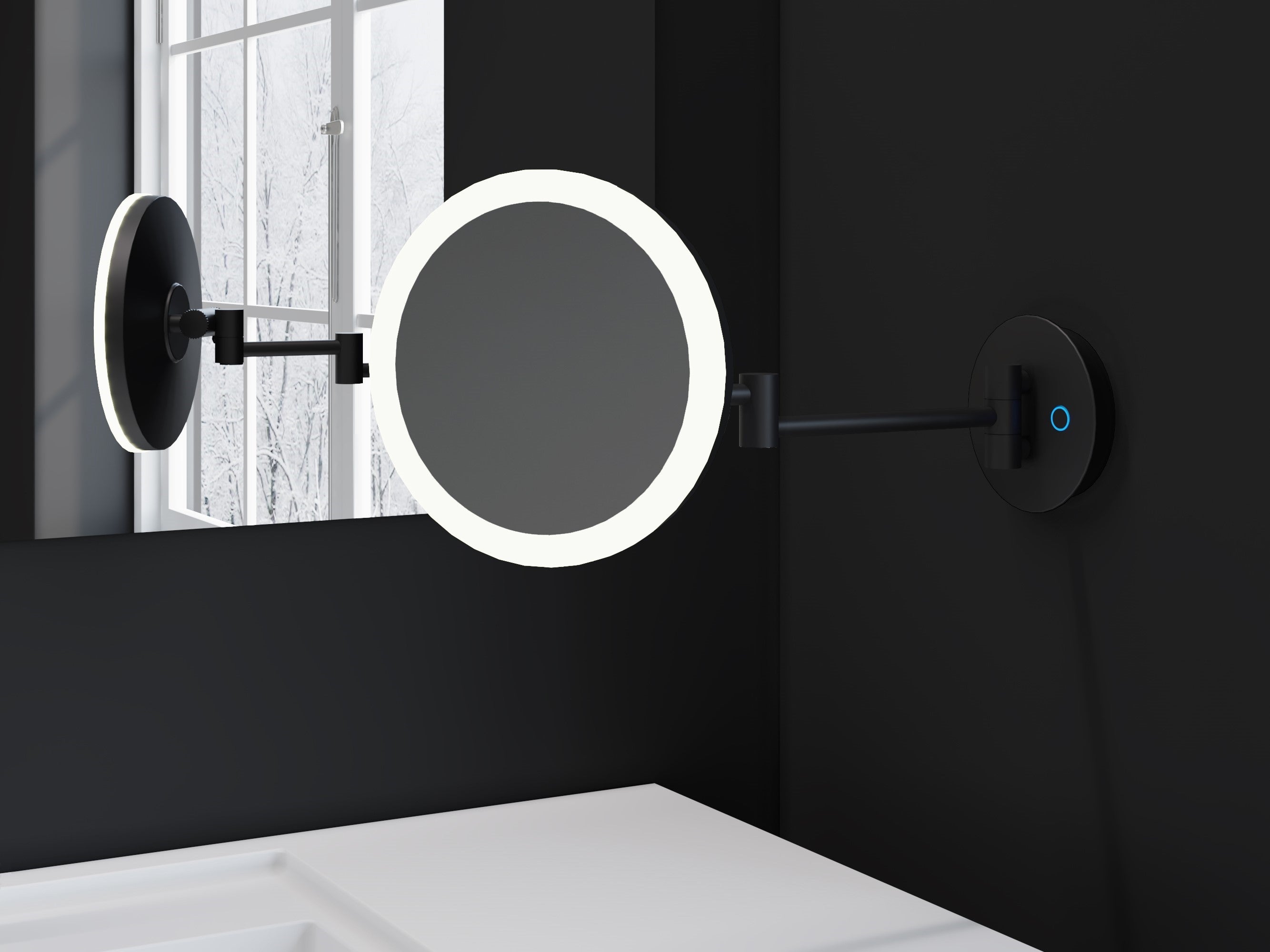 COSMIC Wall Magnifying Mirror With Adjustable Led Light Glossy