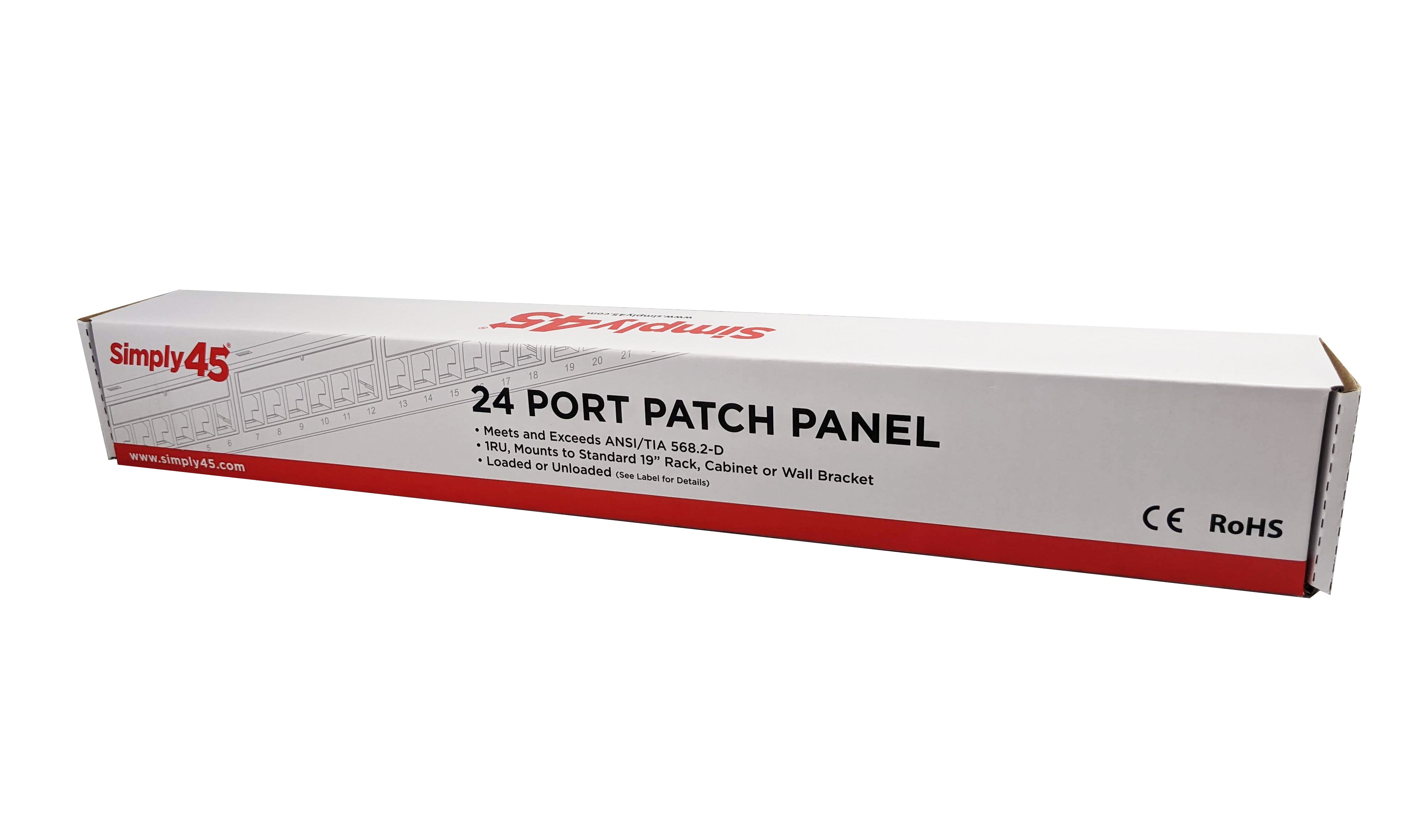 Simply45 Patchpanel Rack 24 Port STP Skærmet Unloaded 1U