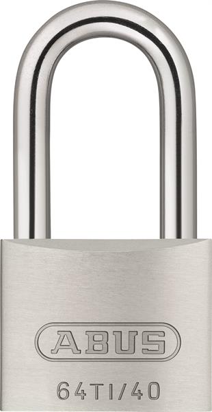 ABUS titalium hængelås 64TI/40, høj bøjle 40 mm, ensluk. 6411
