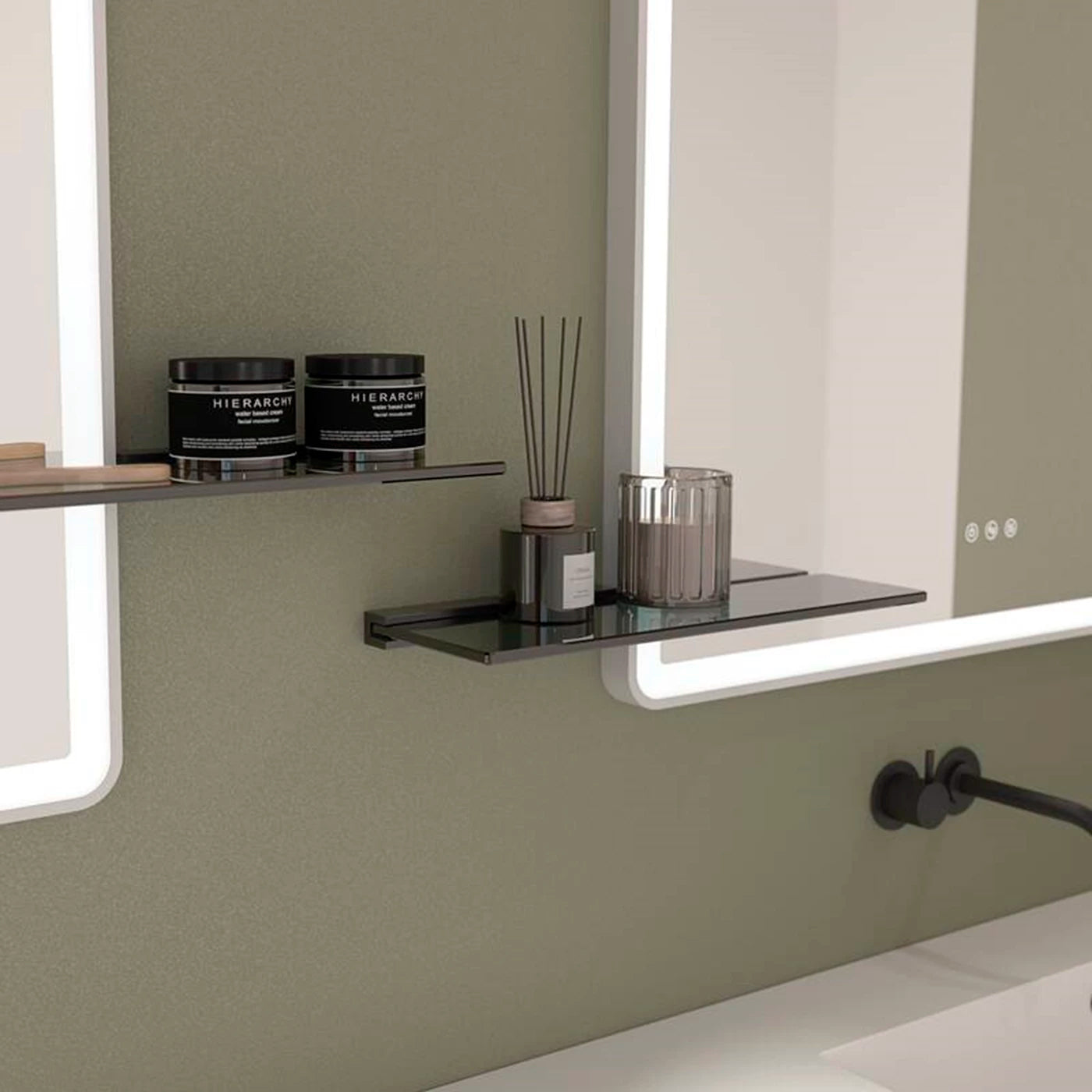 Dansani Reach glashylde 400x137 mm, sort/tonet glas