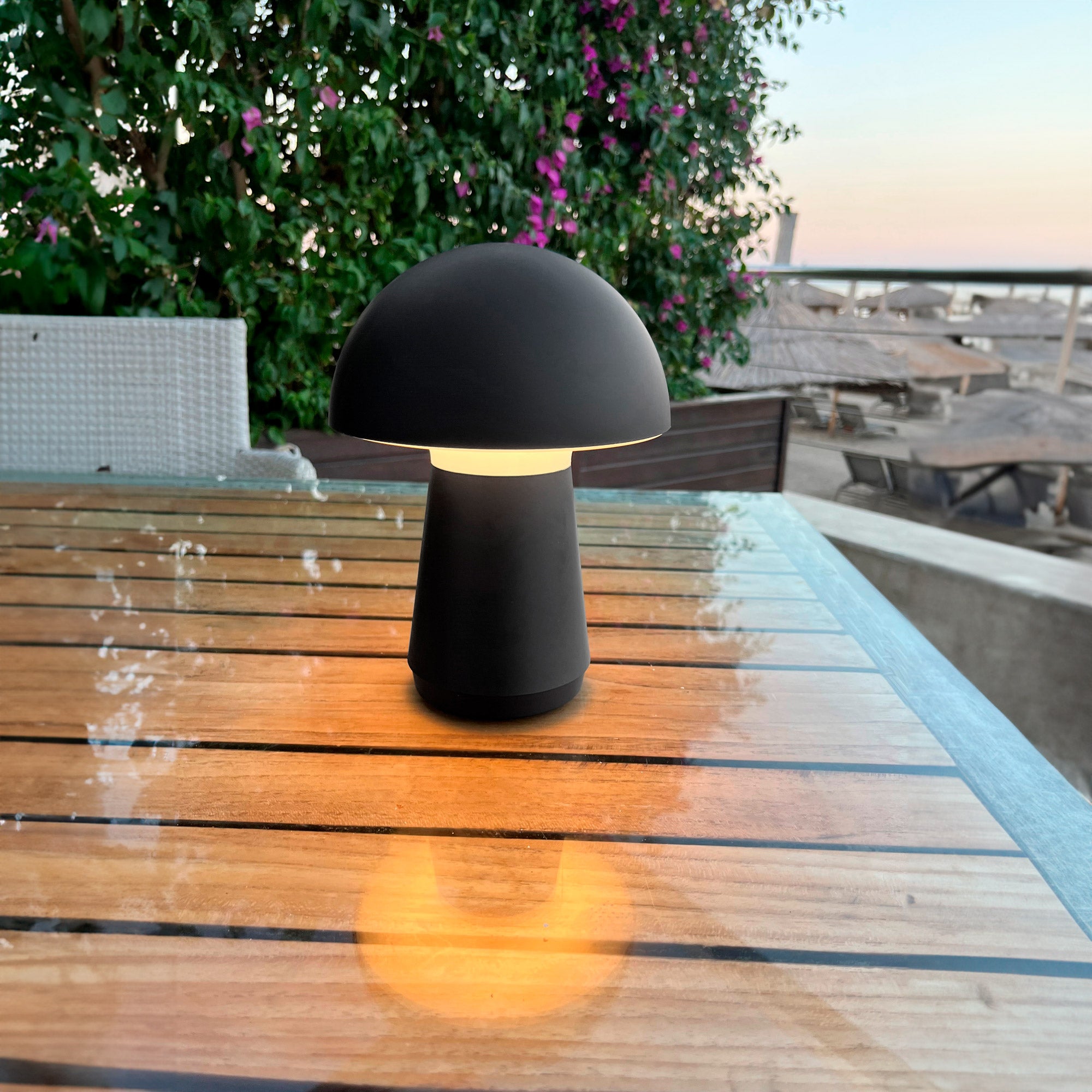 Genopladelig Touch Lampe Silkemat sort, inklusiv USB ledning