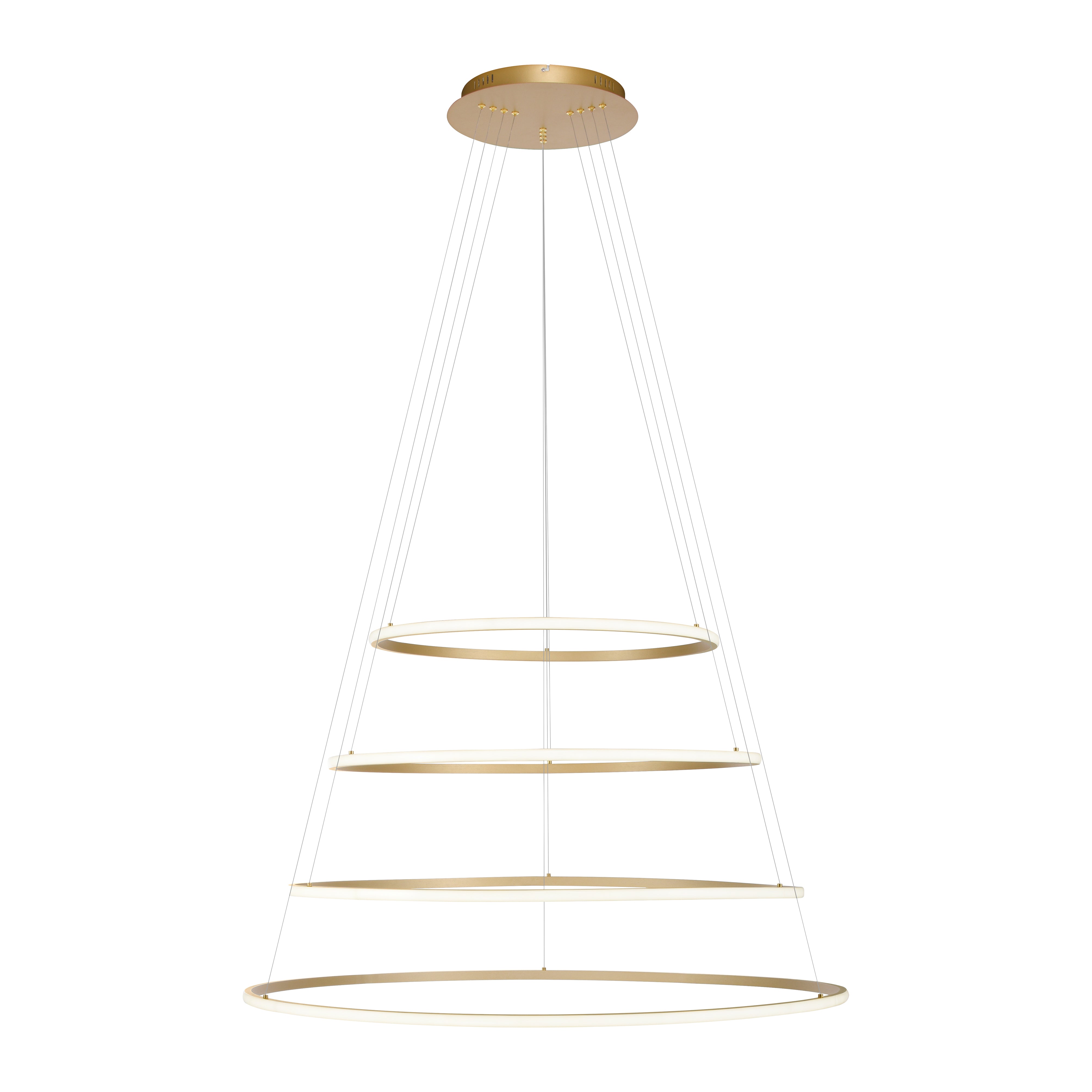 <p>Tessara LED Pendel med 4 ringe i messing Ø 1090 mm</p>