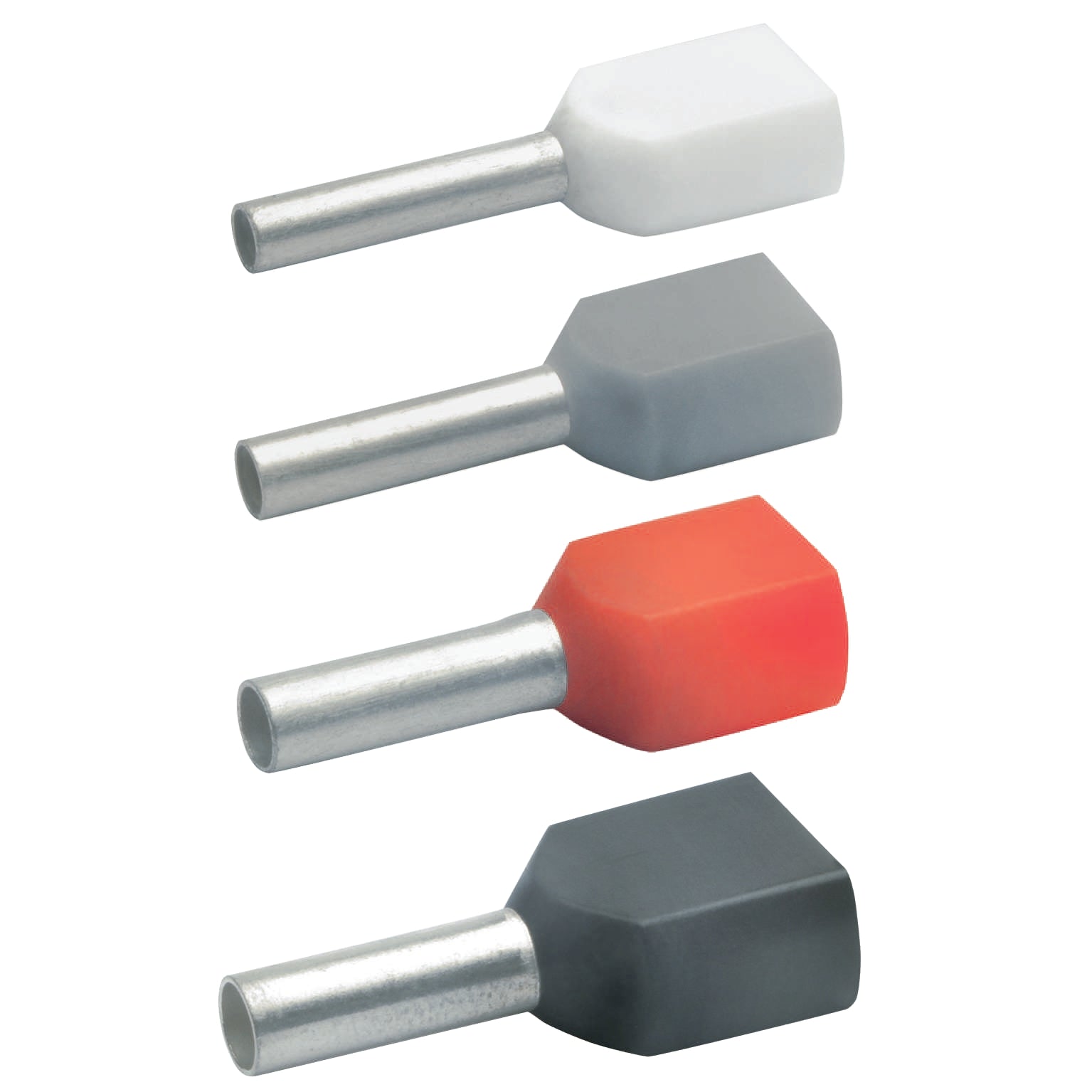 Isoleret dobbelt terminalrør 2 x 10 mm2 rød L26