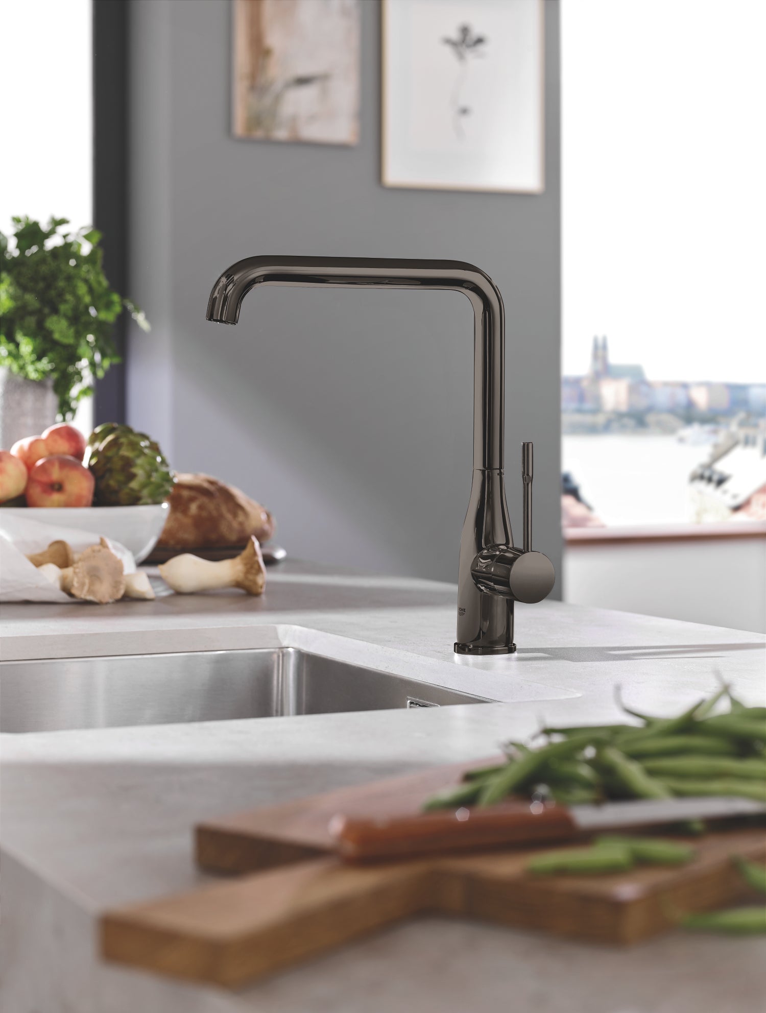 GROHE EssenceEtgrebskøkkenbatteri, poleret hard graphite