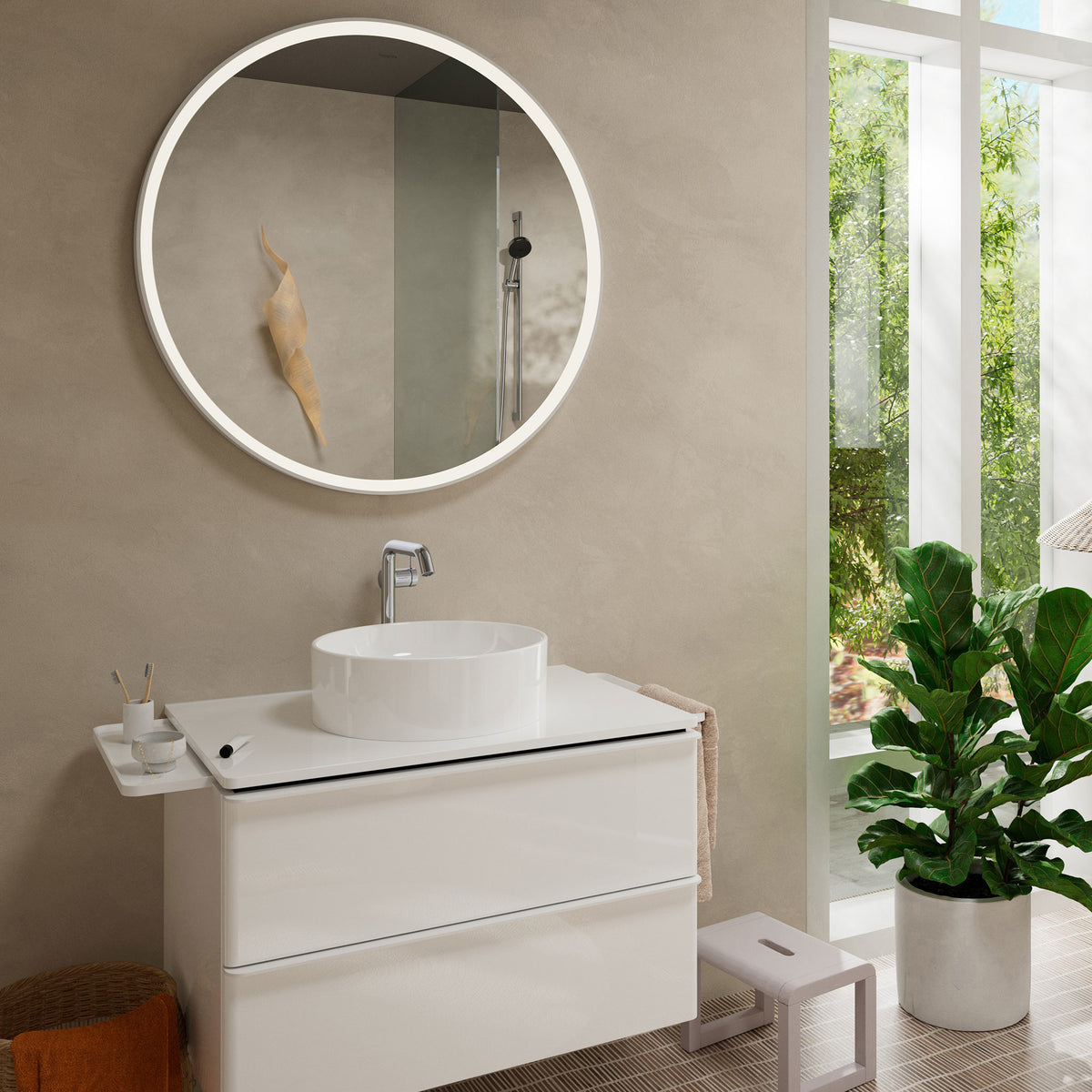 hansgrohe Tecturis S håndvaskarmatur 240 Fine CoolStart med push-open bundventil, Krom