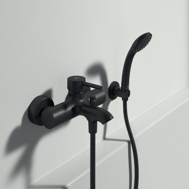 Ideal Standard Ceraline Kar/Brusearmatur m/håndbrusæt, Sort