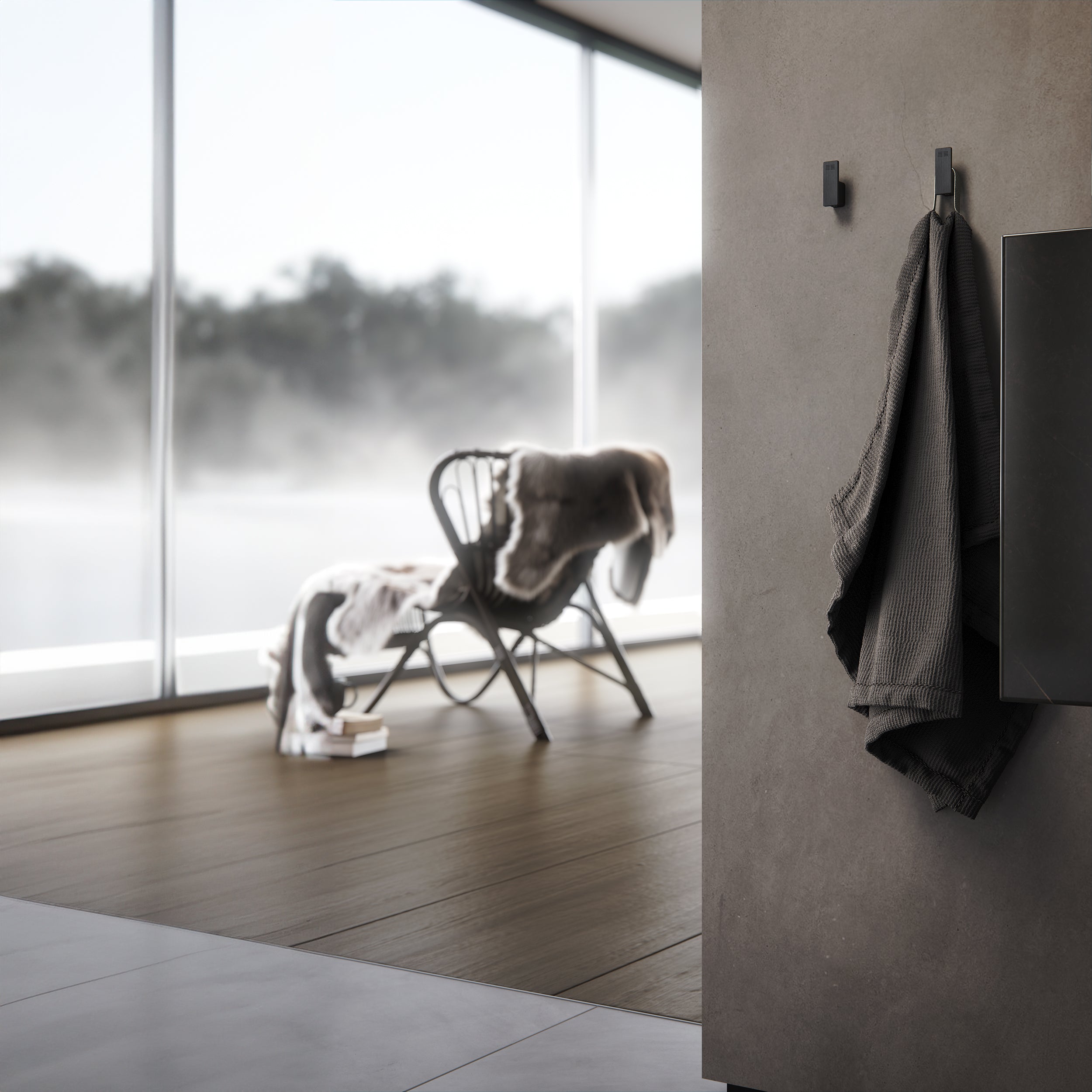 Unidrain ReFrame håndklædekrog(2 stk) -sort