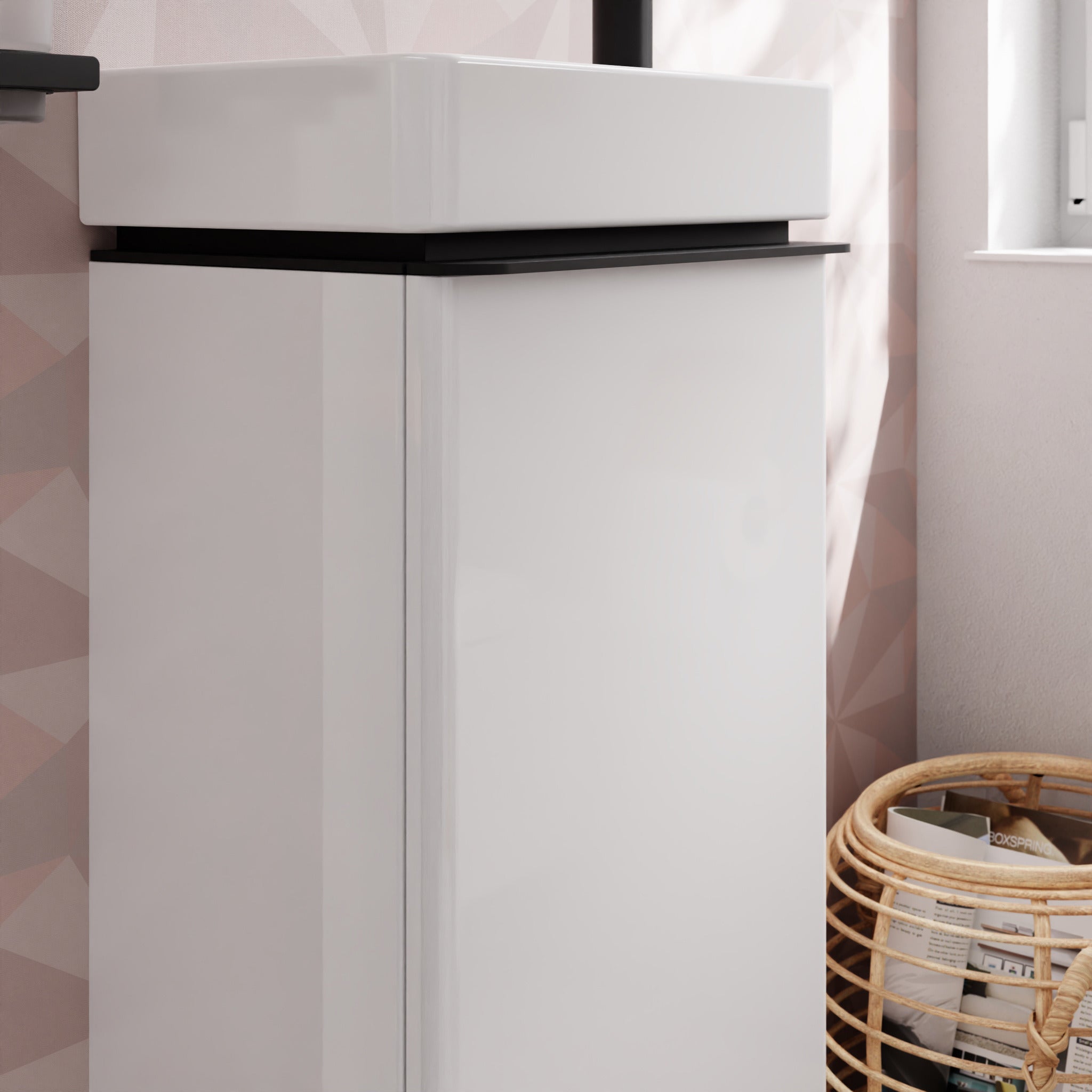 HANSGROHE Xelu Q vaskeskab 340x245x605mm låge tv MDF hvid højgl/