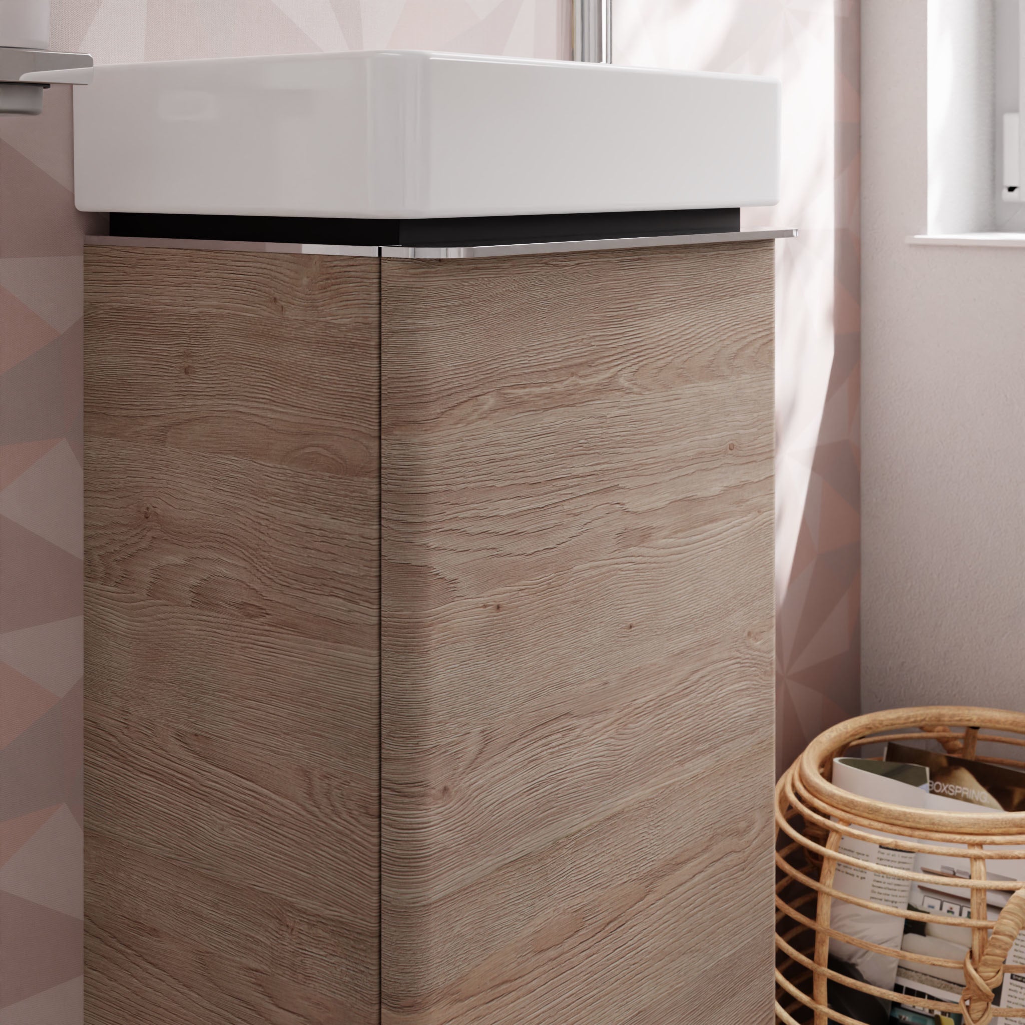 HANSGROHE Xelu Q vaskeskab 340x245x605mm låge tv MDF eg