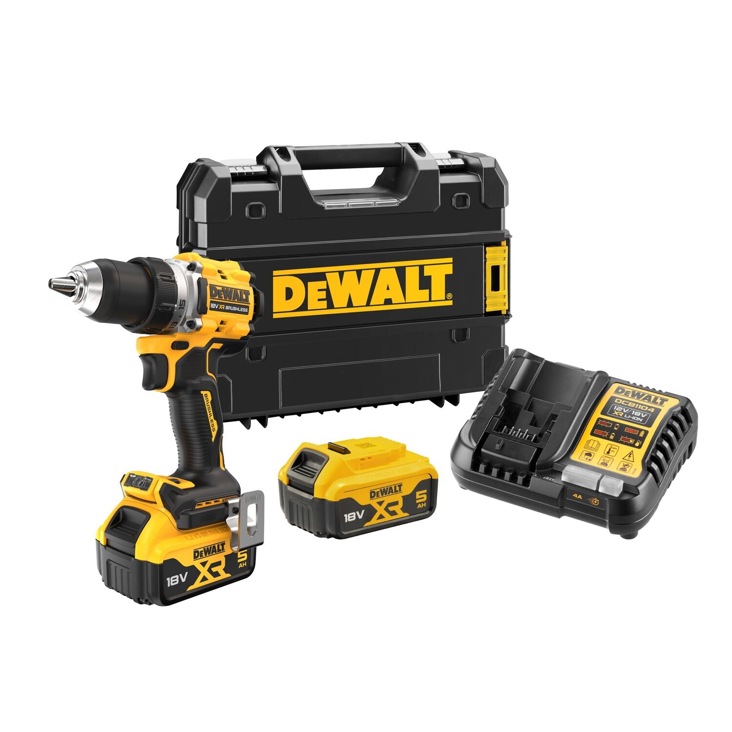 DEWALT 18V XR skruemaskine DCD800P2T, 2 x 18 V/5,0 Ah