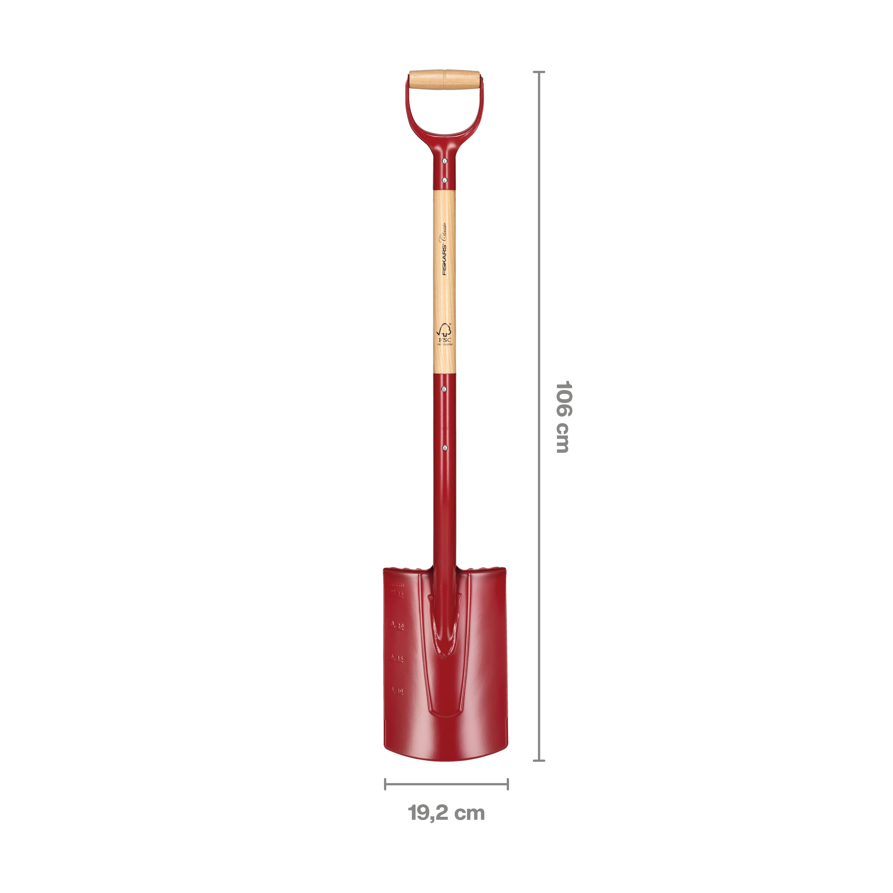 FISKARS SPADE, AFRUNDET FSC