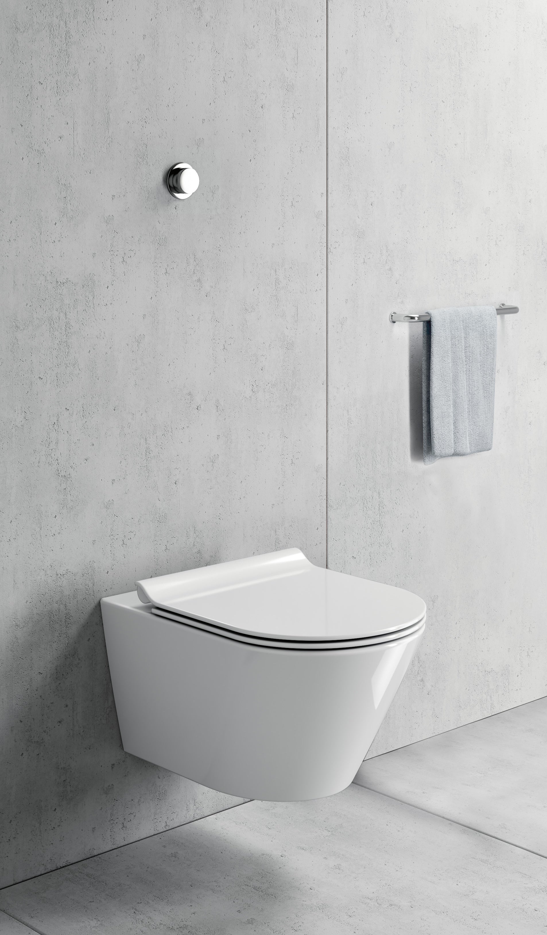 GSI Kube X vægtoilet 50 x 35 cm med swirlflush og skjult montering